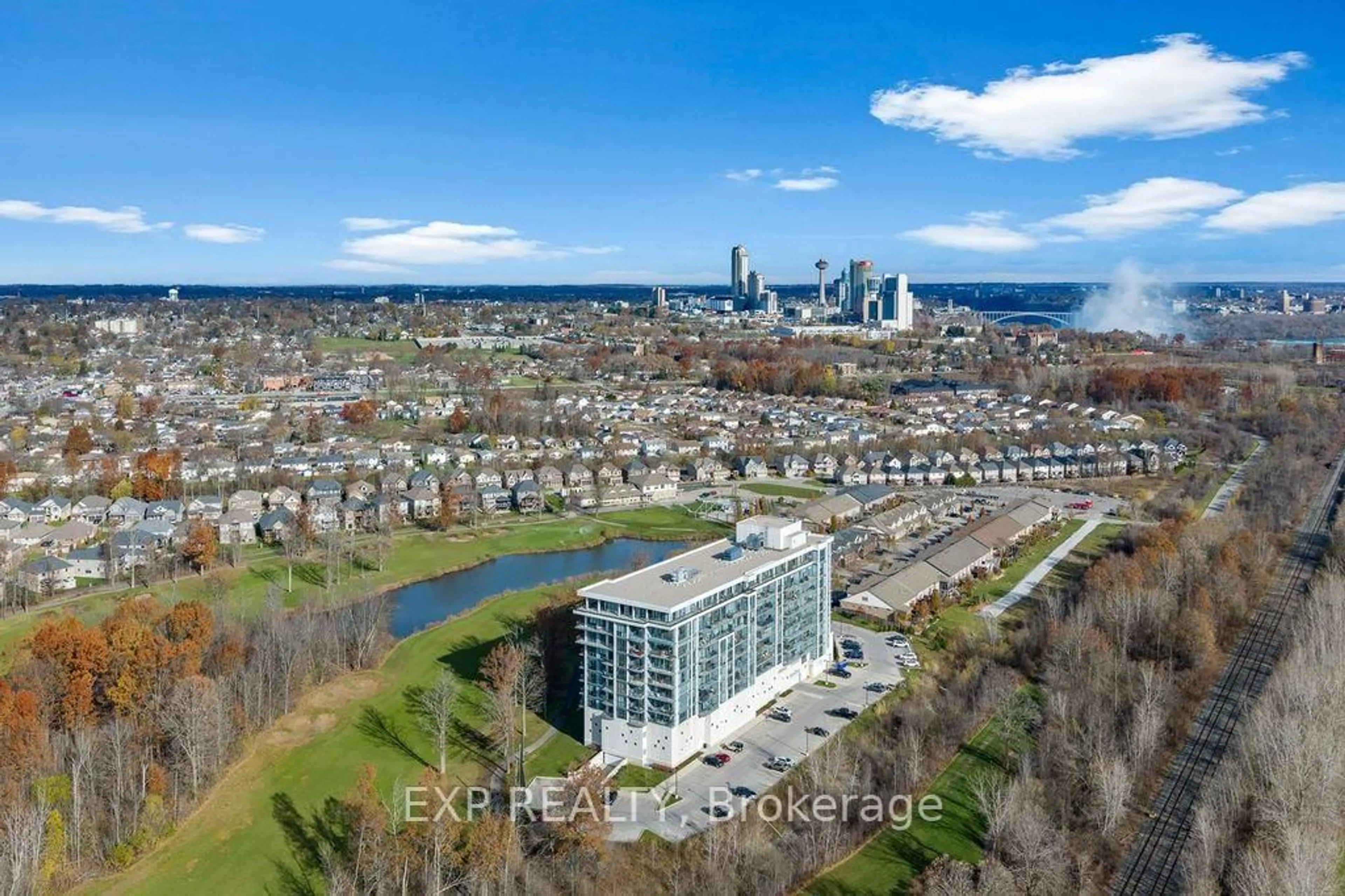 A pic from outside/outdoor area/front of a property/back of a property/a pic from drone, water/lake/river/ocean view for 7711 Green Vista Gate #303, Niagara Falls Ontario L2G 0Y9