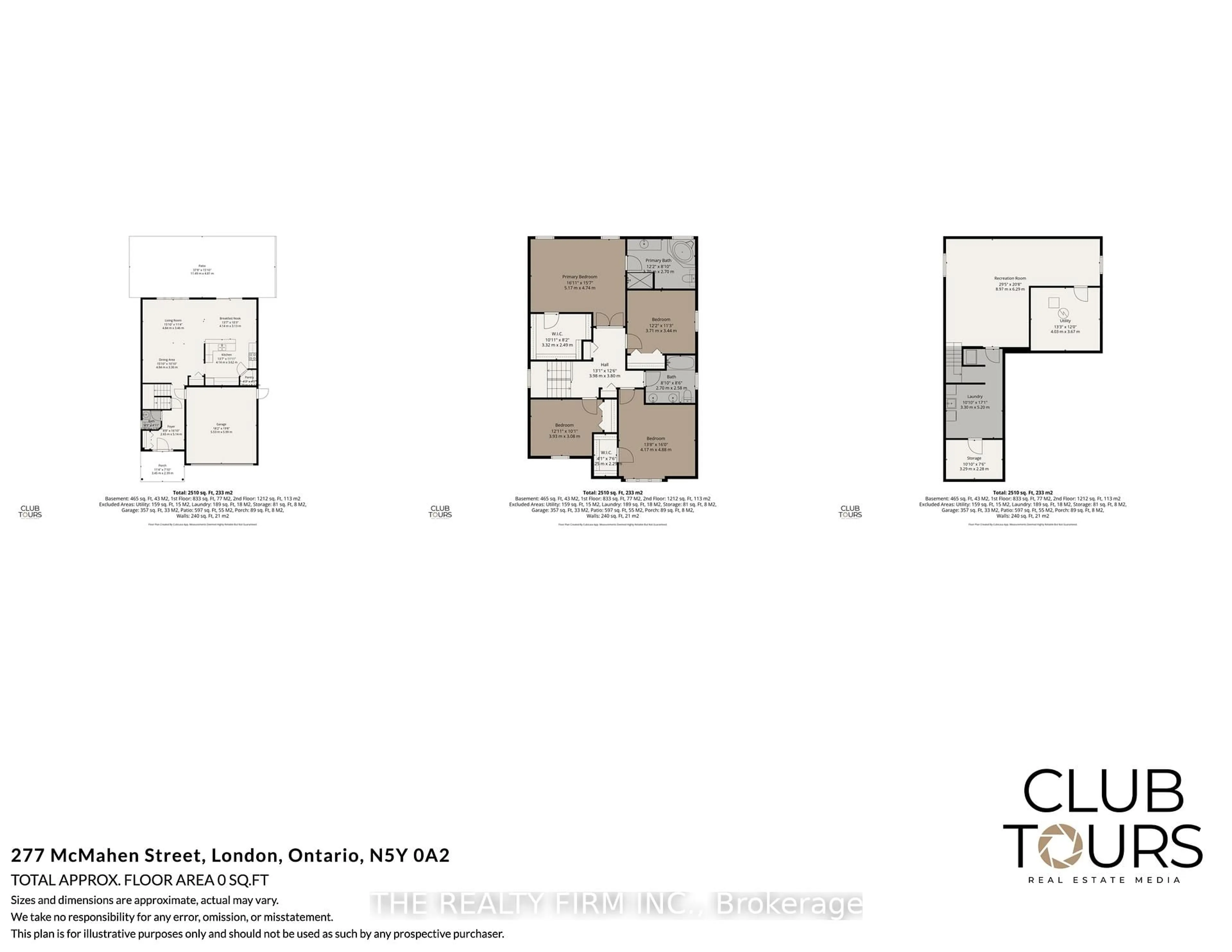 Floor plan for 277 McMahen St, London East Ontario N5Y 0A2