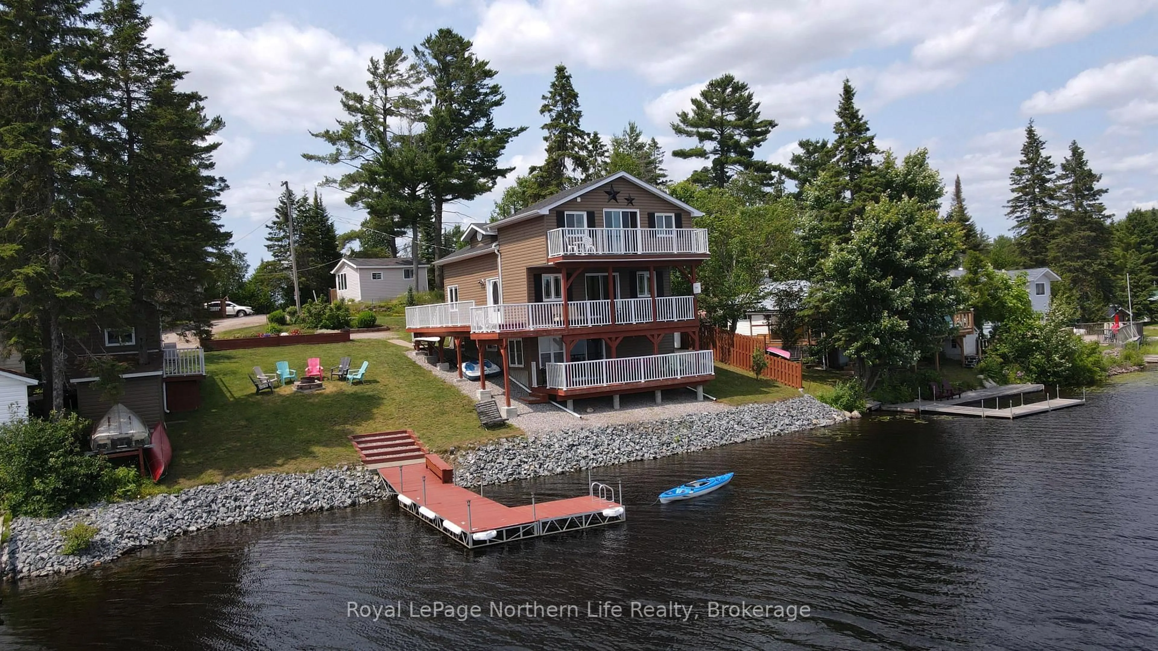 A pic from outside/outdoor area/front of a property/back of a property/a pic from drone, water/lake/river/ocean view for 30 Presqu'ile Rd, West Nipissing Ontario P0H 2M0