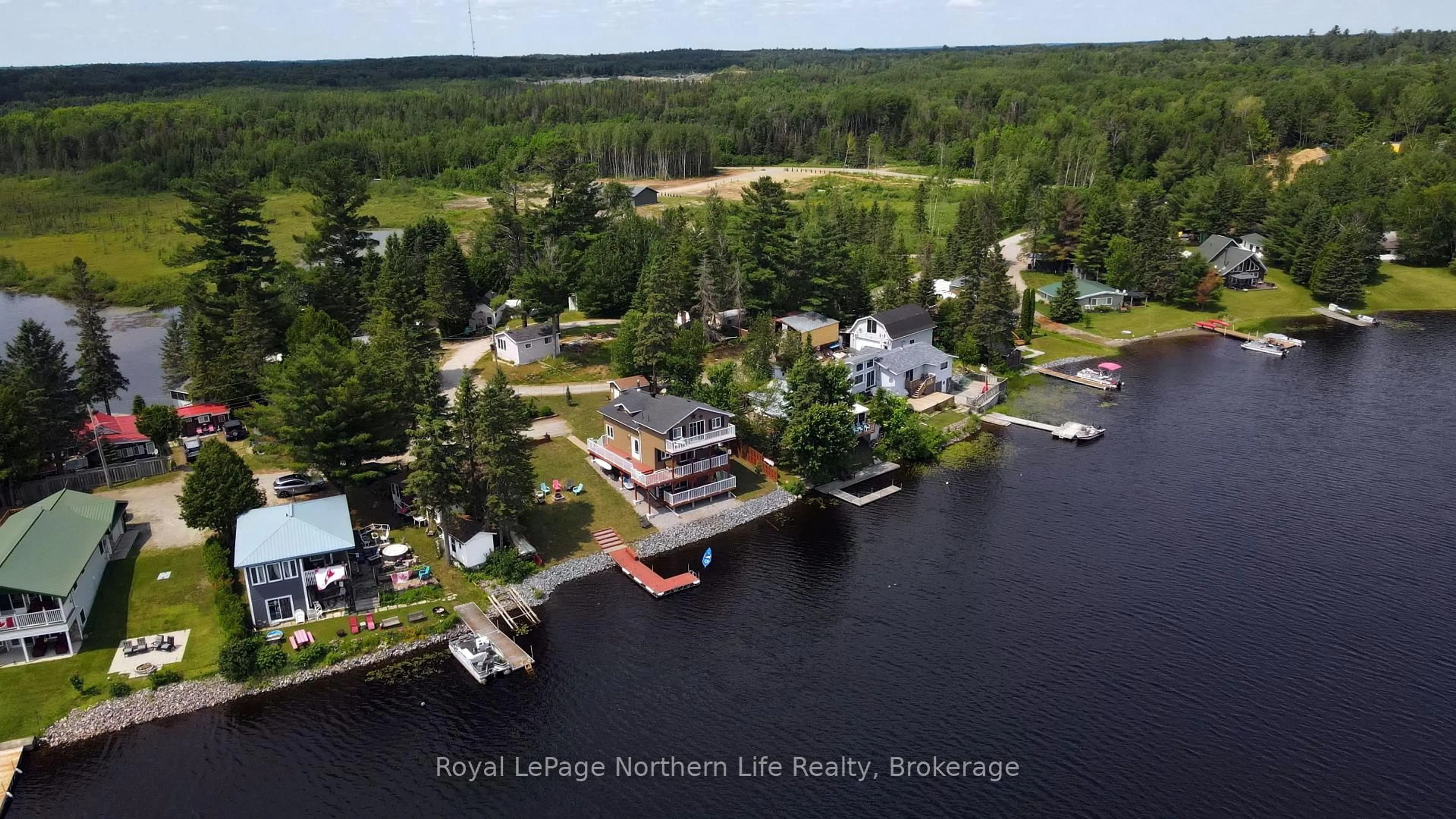 A pic from outside/outdoor area/front of a property/back of a property/a pic from drone, water/lake/river/ocean view for 30 Presqu'ile Rd, West Nipissing Ontario P0H 2M0