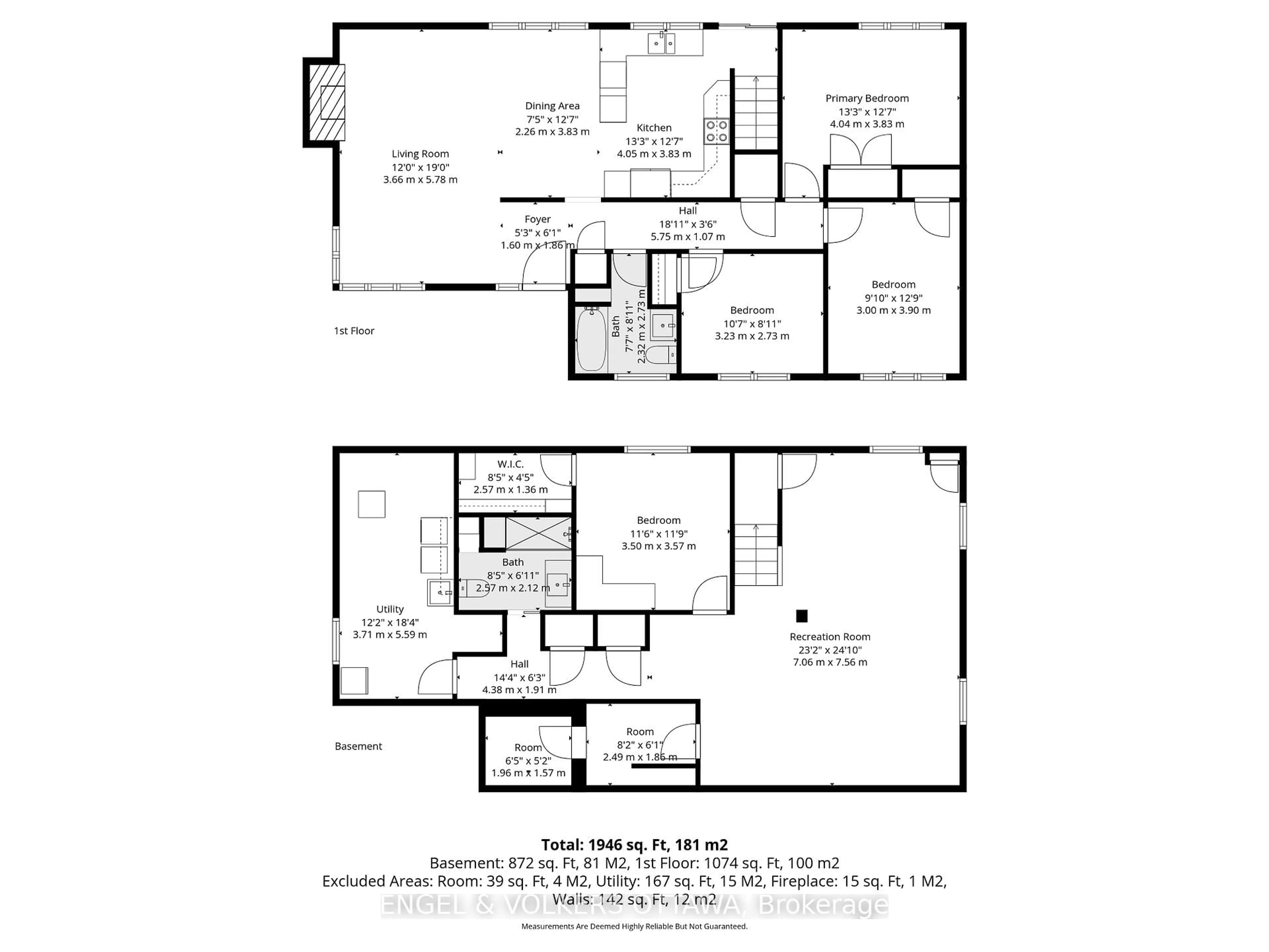 Floor plan for 754 Cork St, Ottawa Ontario K1G 1X9