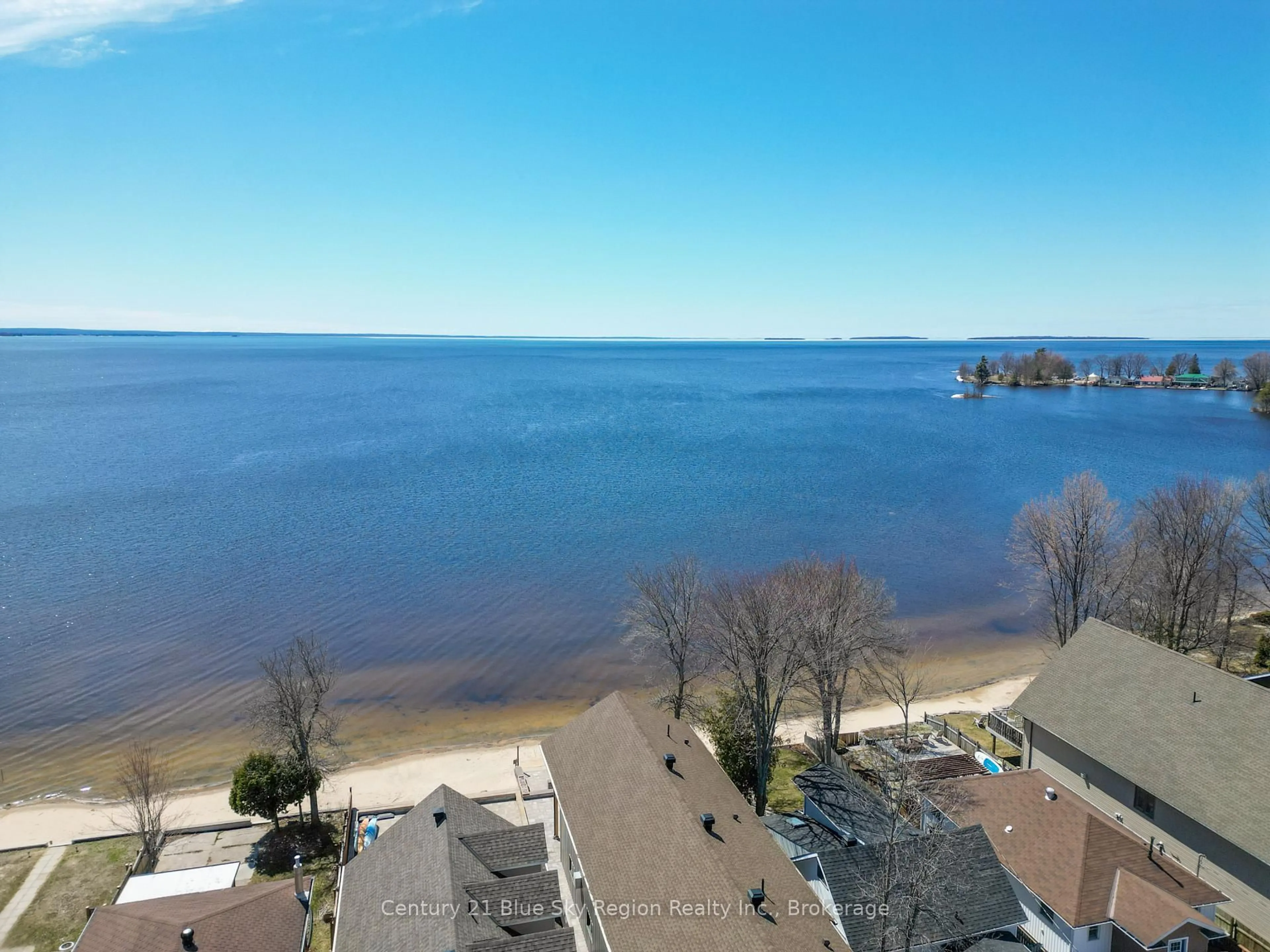 A pic from outside/outdoor area/front of a property/back of a property/a pic from drone, water/lake/river/ocean view for 715 Lakeshore Dr, North Bay Ontario P1A 2G3