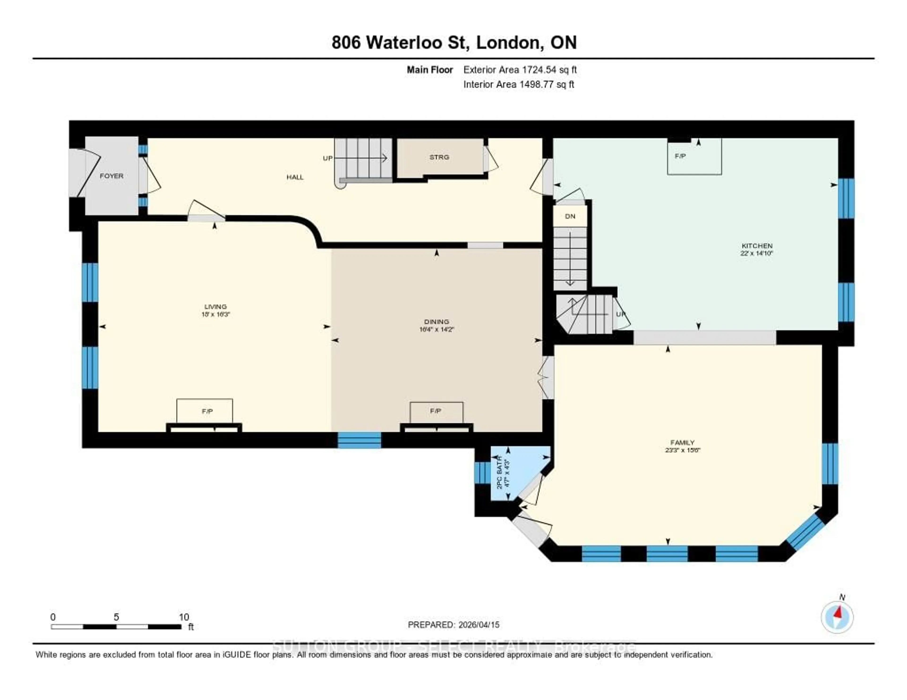 Floor plan for 806 Waterloo St, London East Ontario N6A 3W4