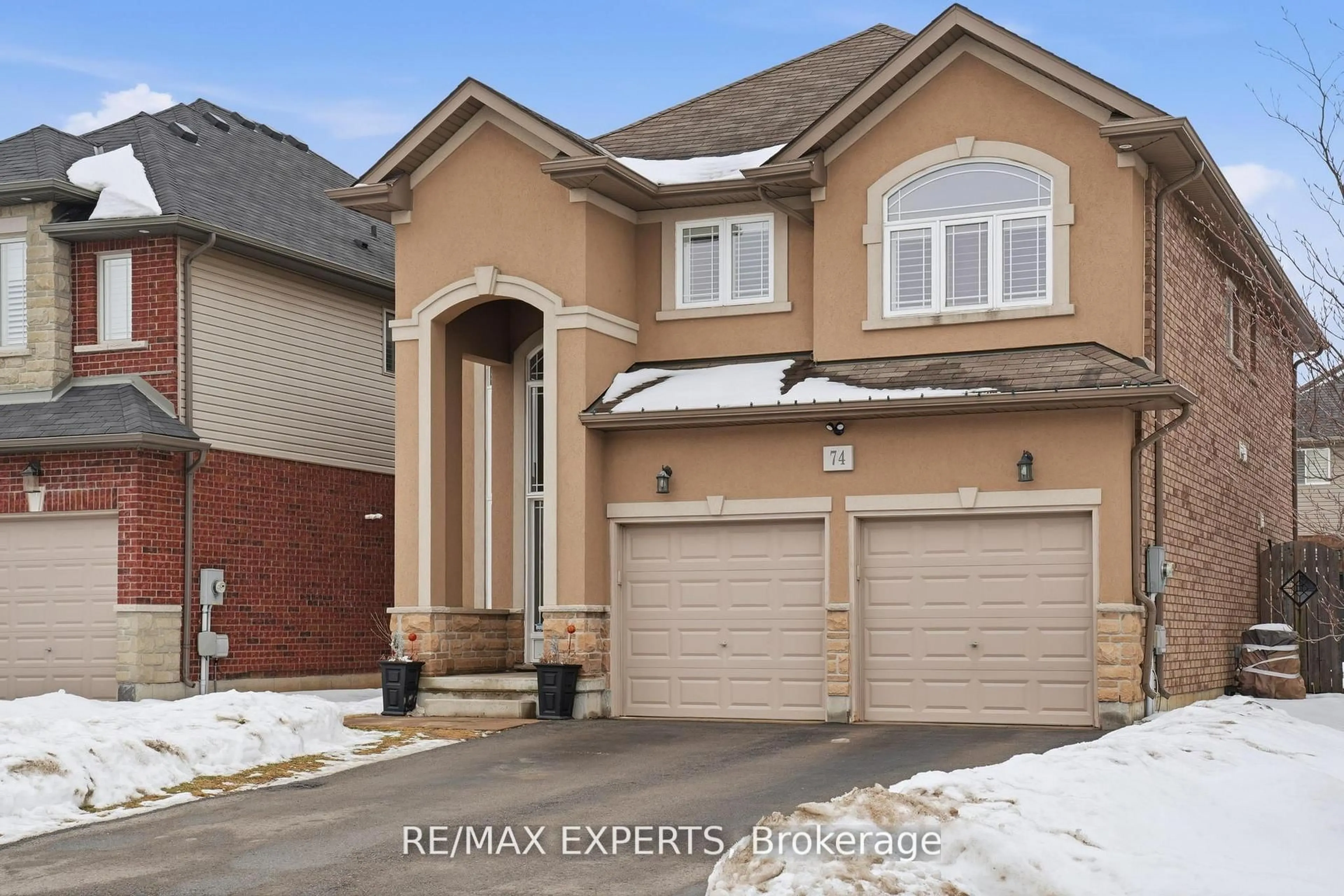 Home with brick exterior material, street for 74 Boulder Cres, Hamilton Ontario L0R 1P0