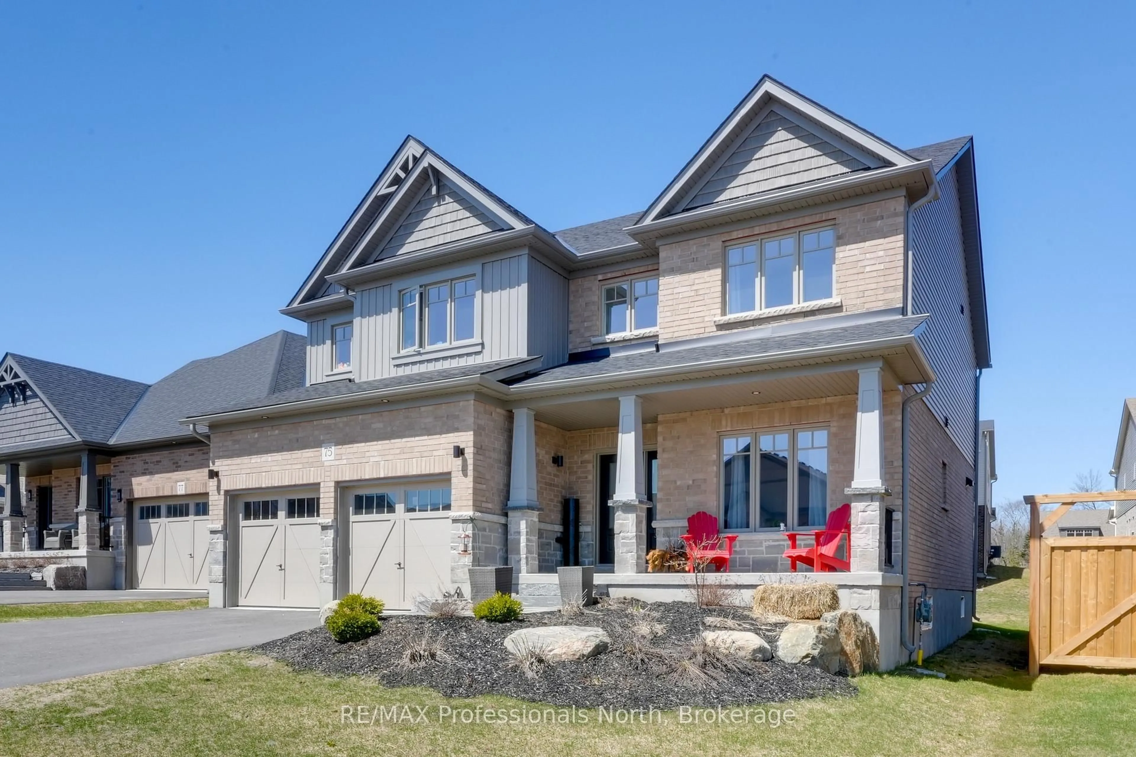 Home with brick exterior material, street for 75 Eaglecrest Ave, Huntsville Ontario P1H 0B7