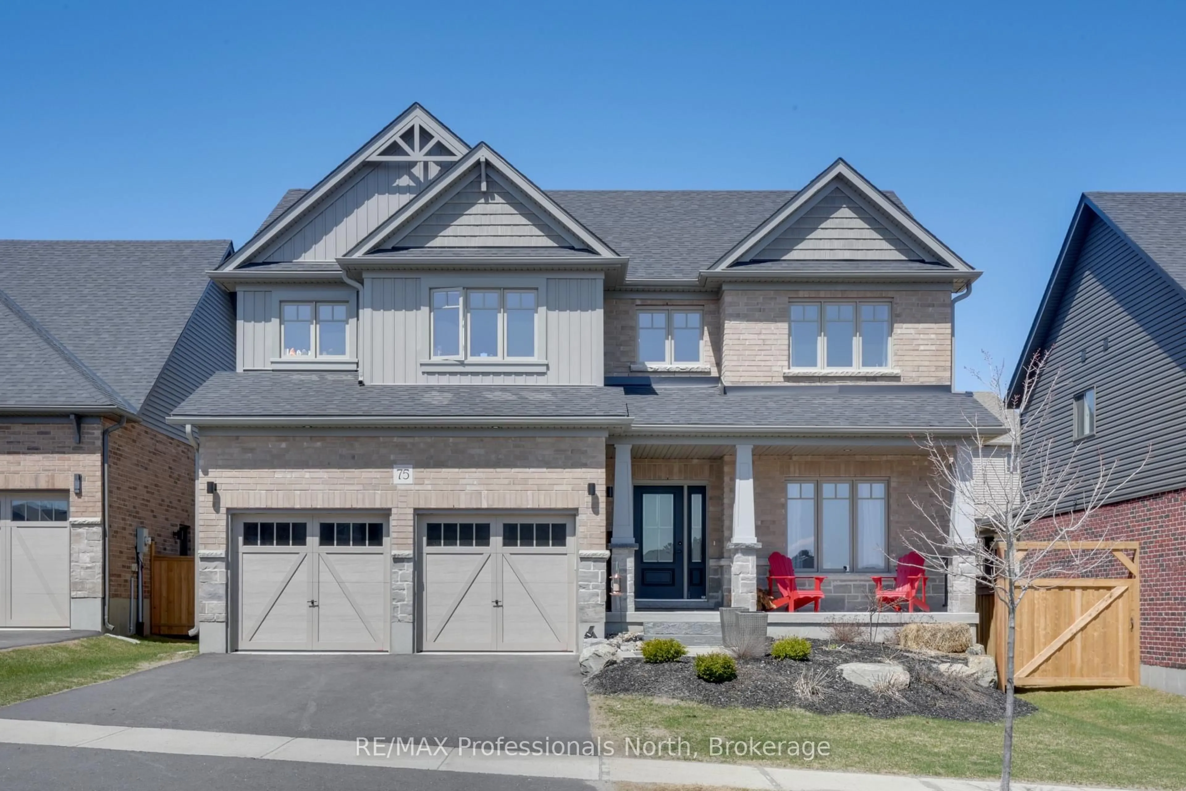 Home with brick exterior material, street for 75 Eaglecrest Ave, Huntsville Ontario P1H 0B7