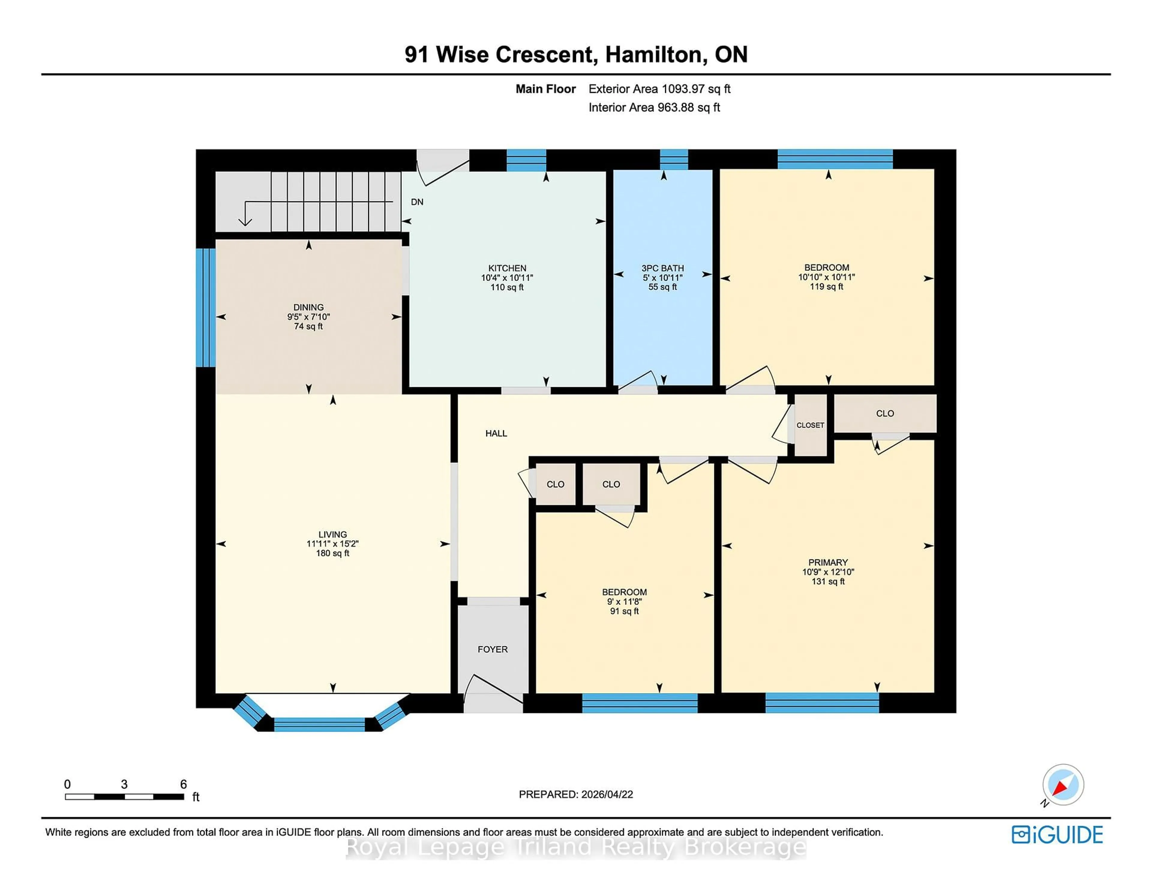Floor plan for 91 Wise Cres, Hamilton Ontario L8T 2L7