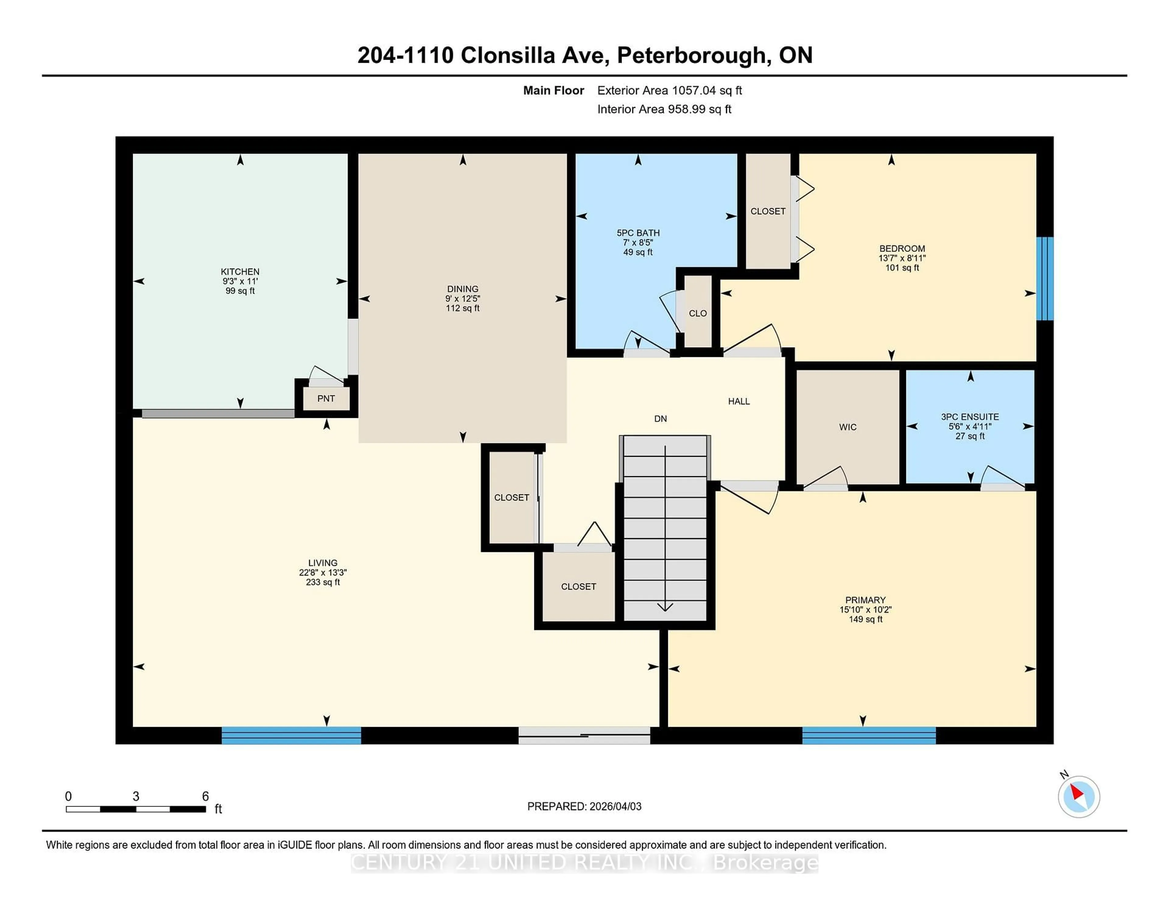 Floor plan for 1110 Clonsilla Ave #204, Peterborough Ontario K9J 5Y5