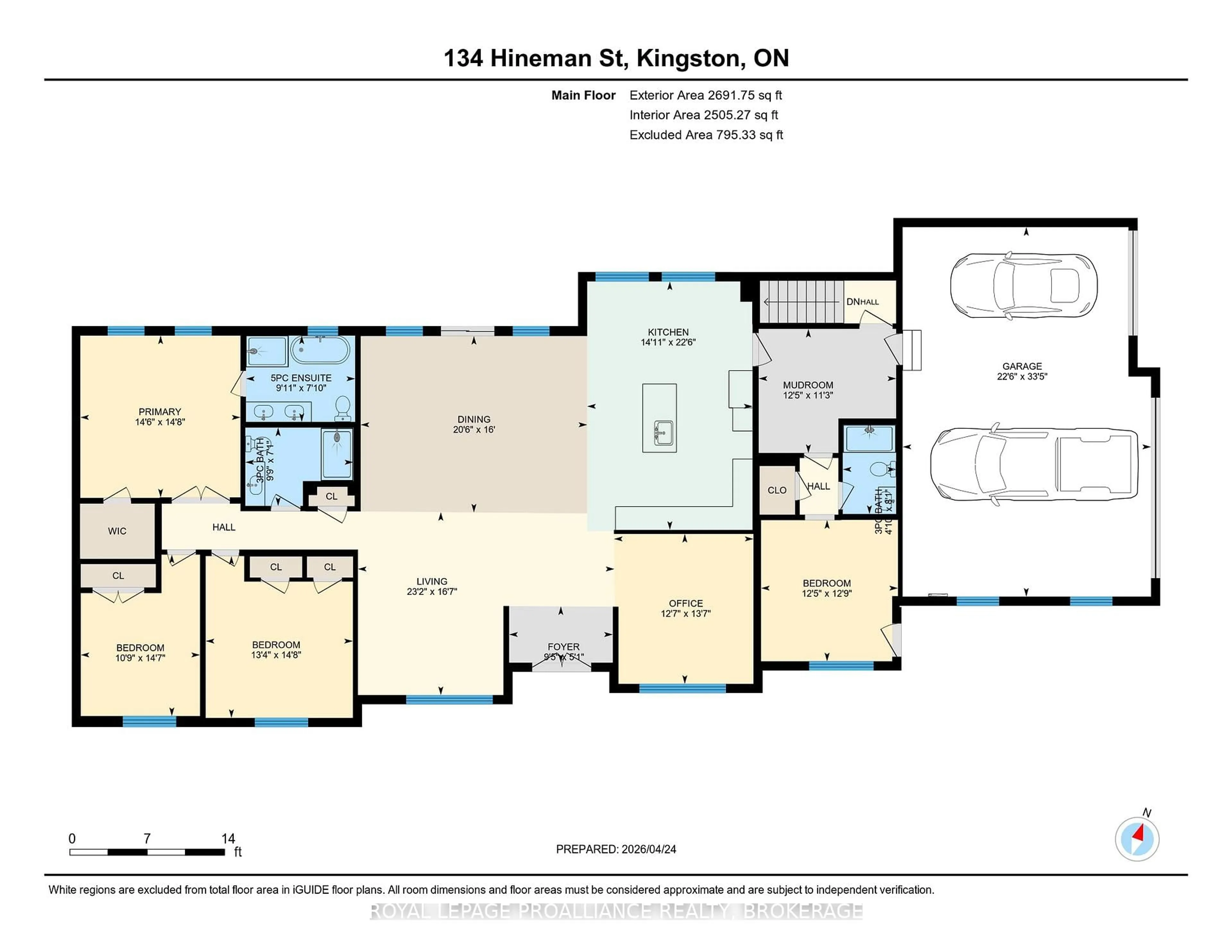 Floor plan for 134 Hineman St, Kingston Ontario K7L 0G2