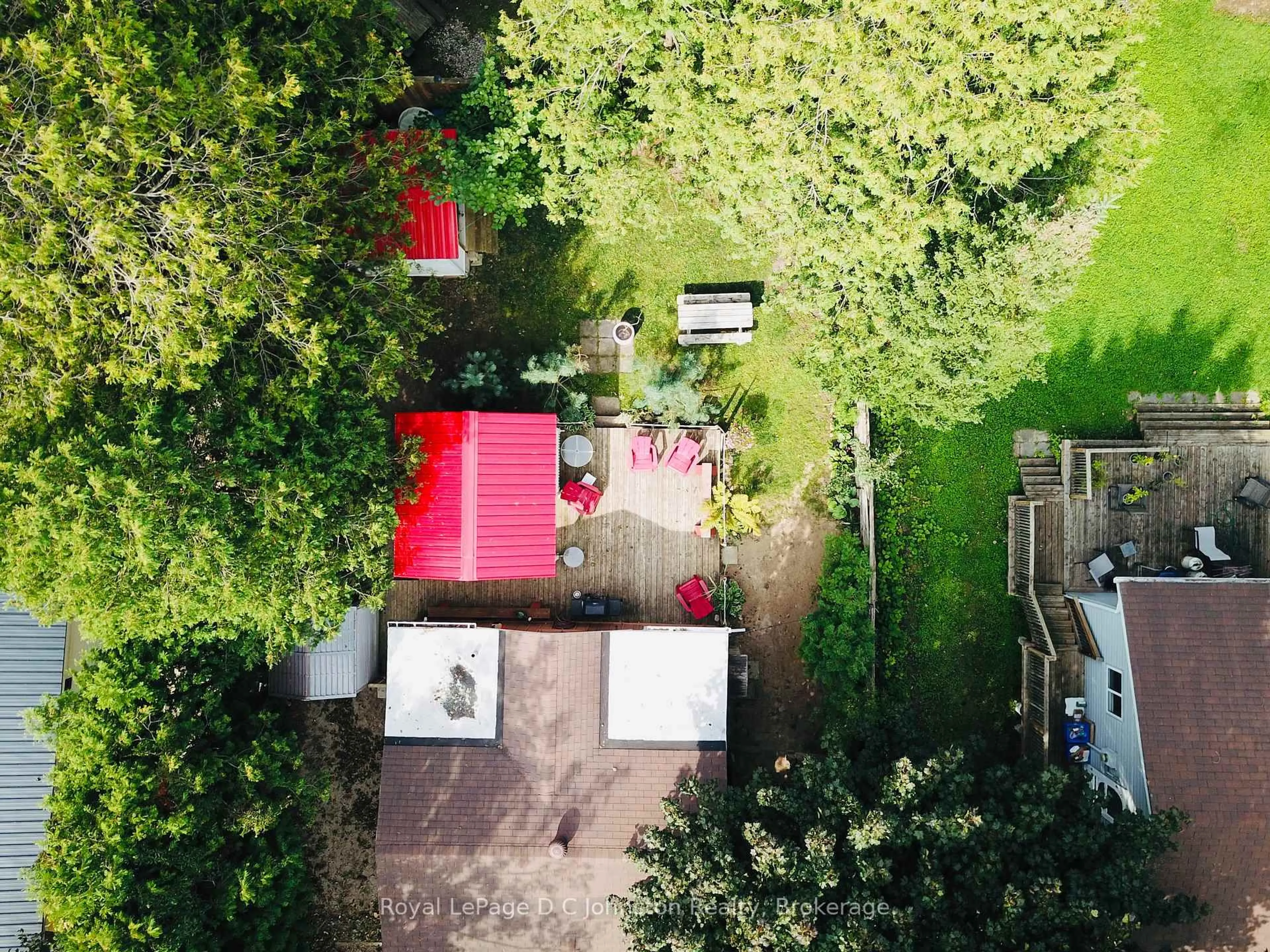 A pic from outside/outdoor area/front of a property/back of a property/a pic from drone, forest/trees view for 175 Belcher Lane, Saugeen Shores Ontario N0H 2L0