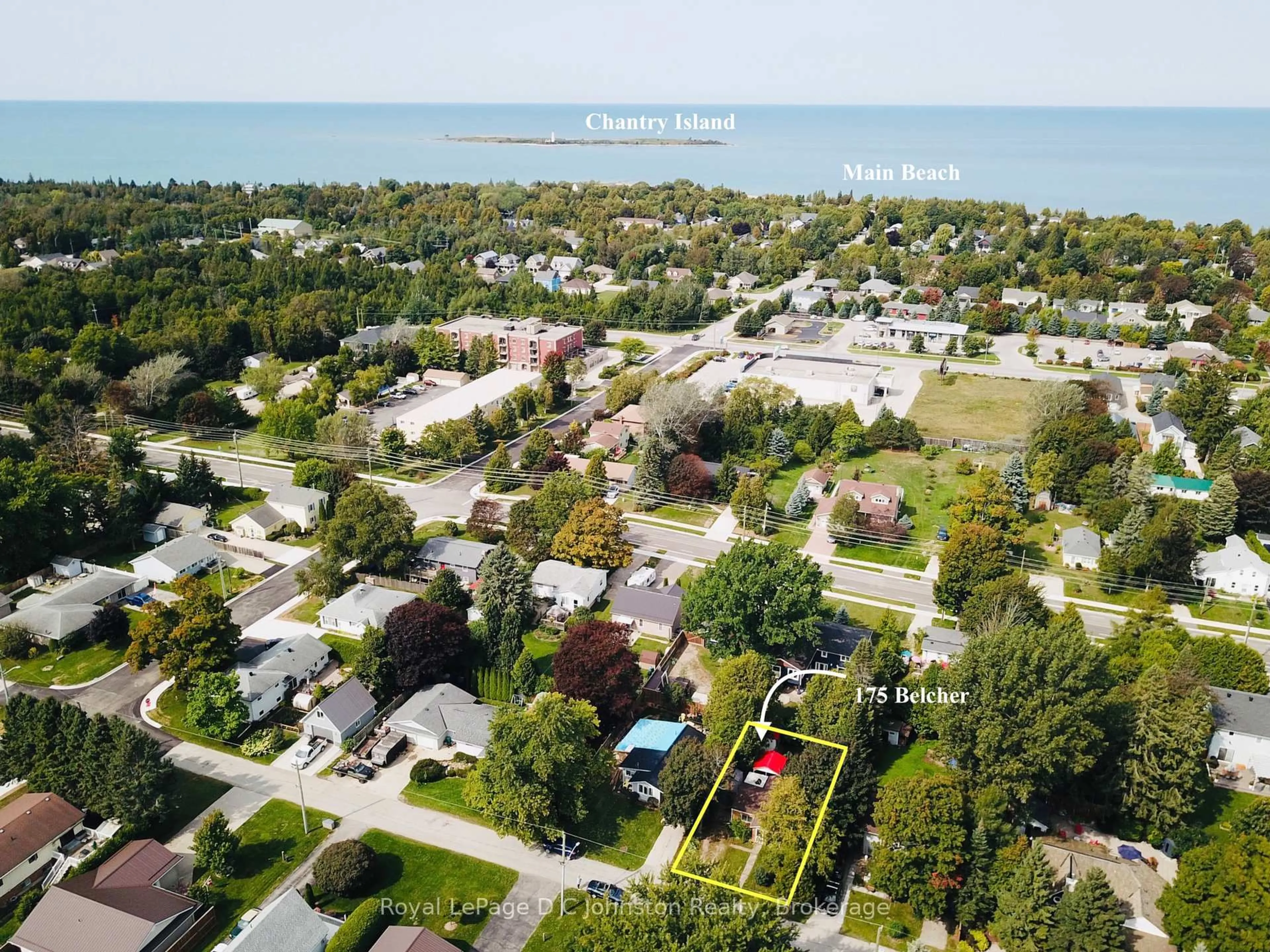 A pic from outside/outdoor area/front of a property/back of a property/a pic from drone, street for 175 Belcher Lane, Saugeen Shores Ontario N0H 2L0
