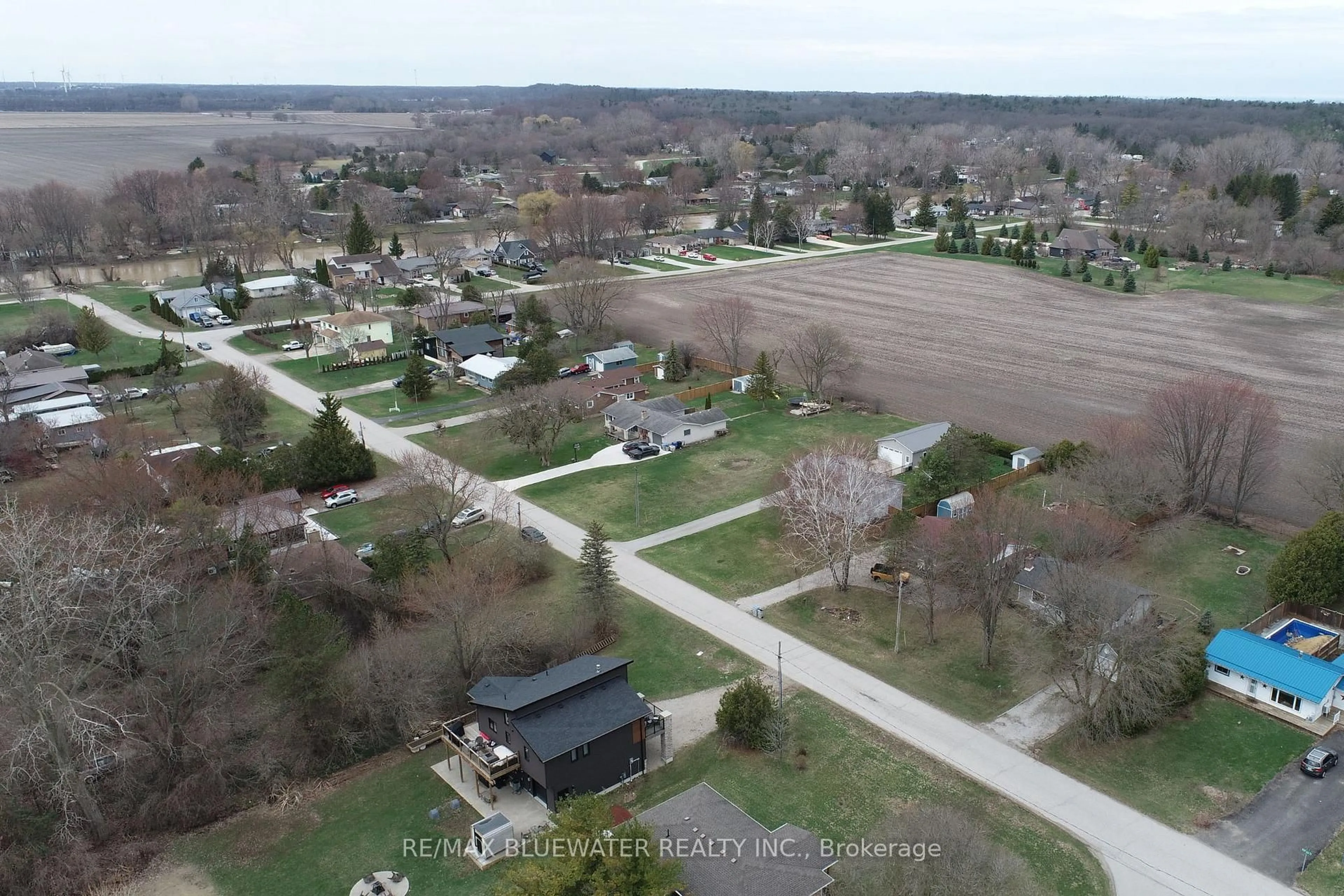 A pic from outside/outdoor area/front of a property/back of a property/a pic from drone, street for 8296 Burwell Rd, Lambton Shores Ontario N0M 1T0