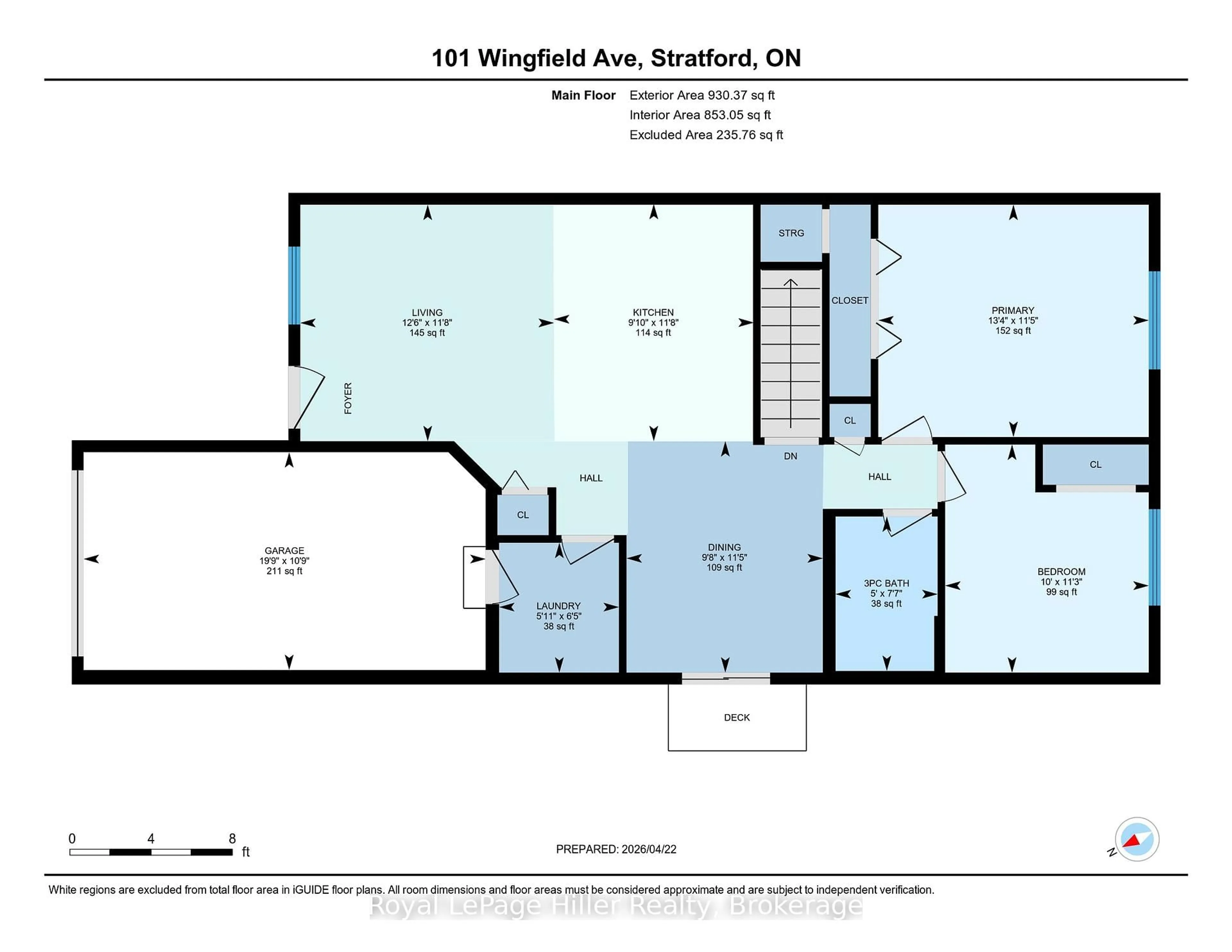 Floor plan for 101 Wingfield Ave, Stratford Ontario N5A 7R5