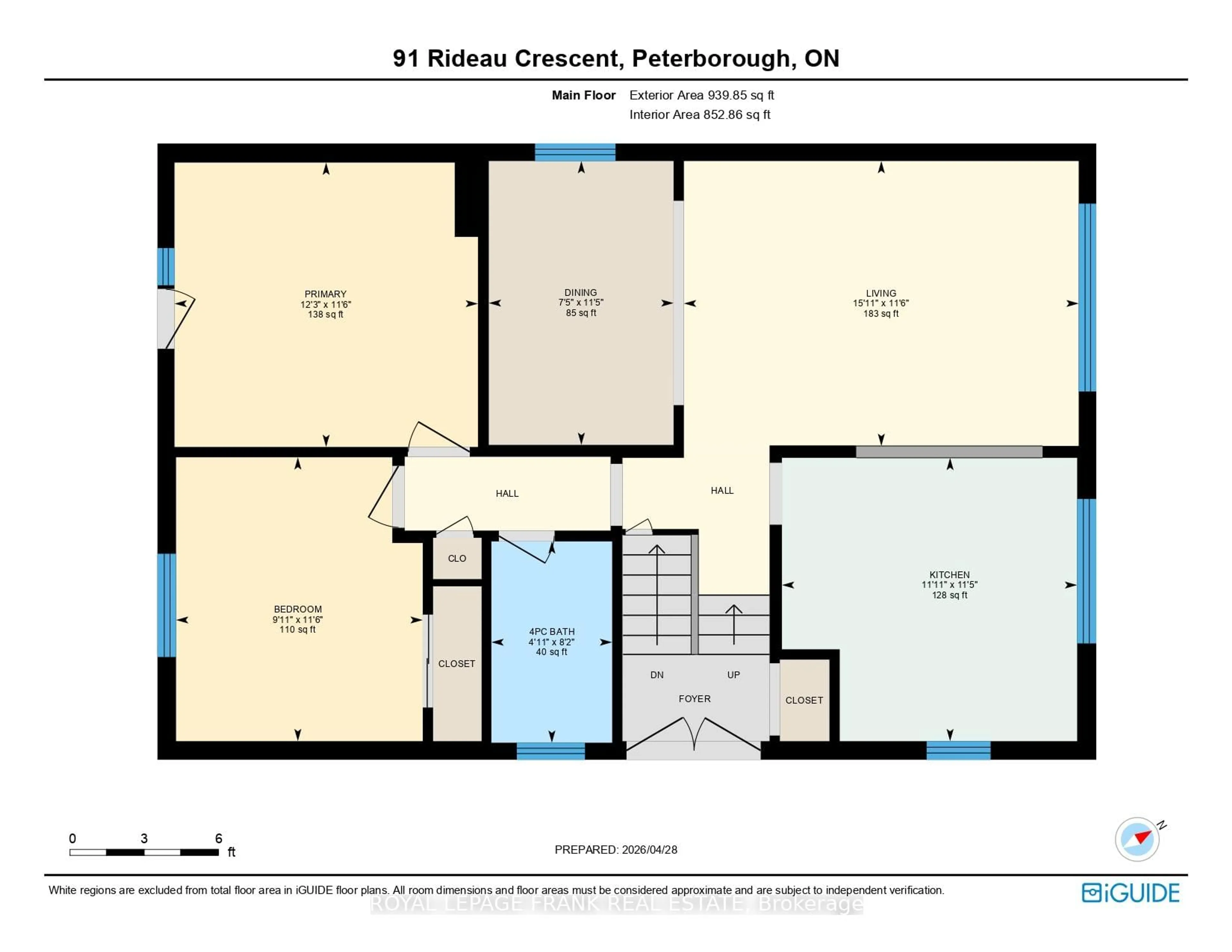 Floor plan for 91 Rideau Cres, Peterborough Ontario K9J 1G7