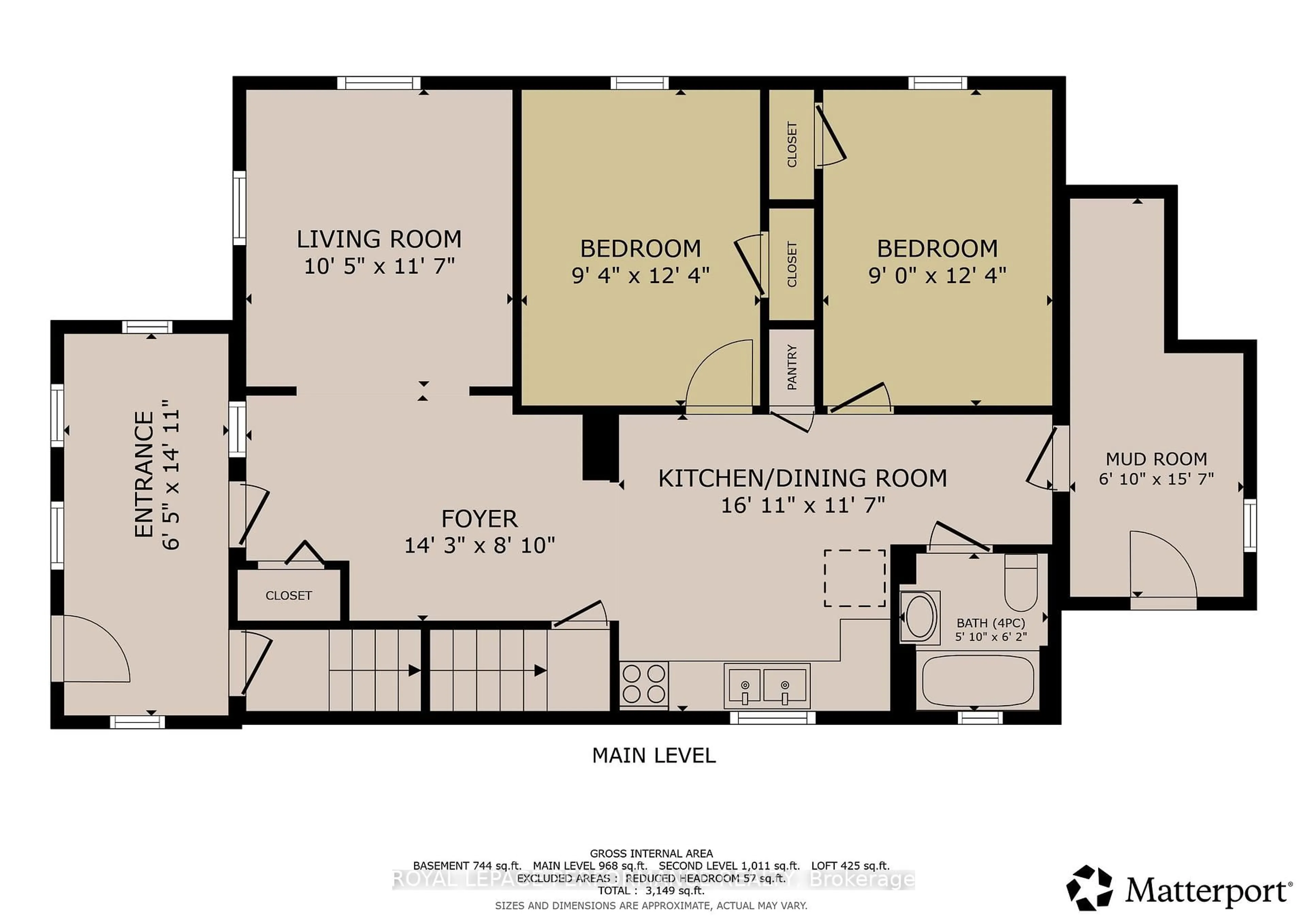 Floor plan for 231-233 Fifth St, Cornwall Ontario K6H 2L7