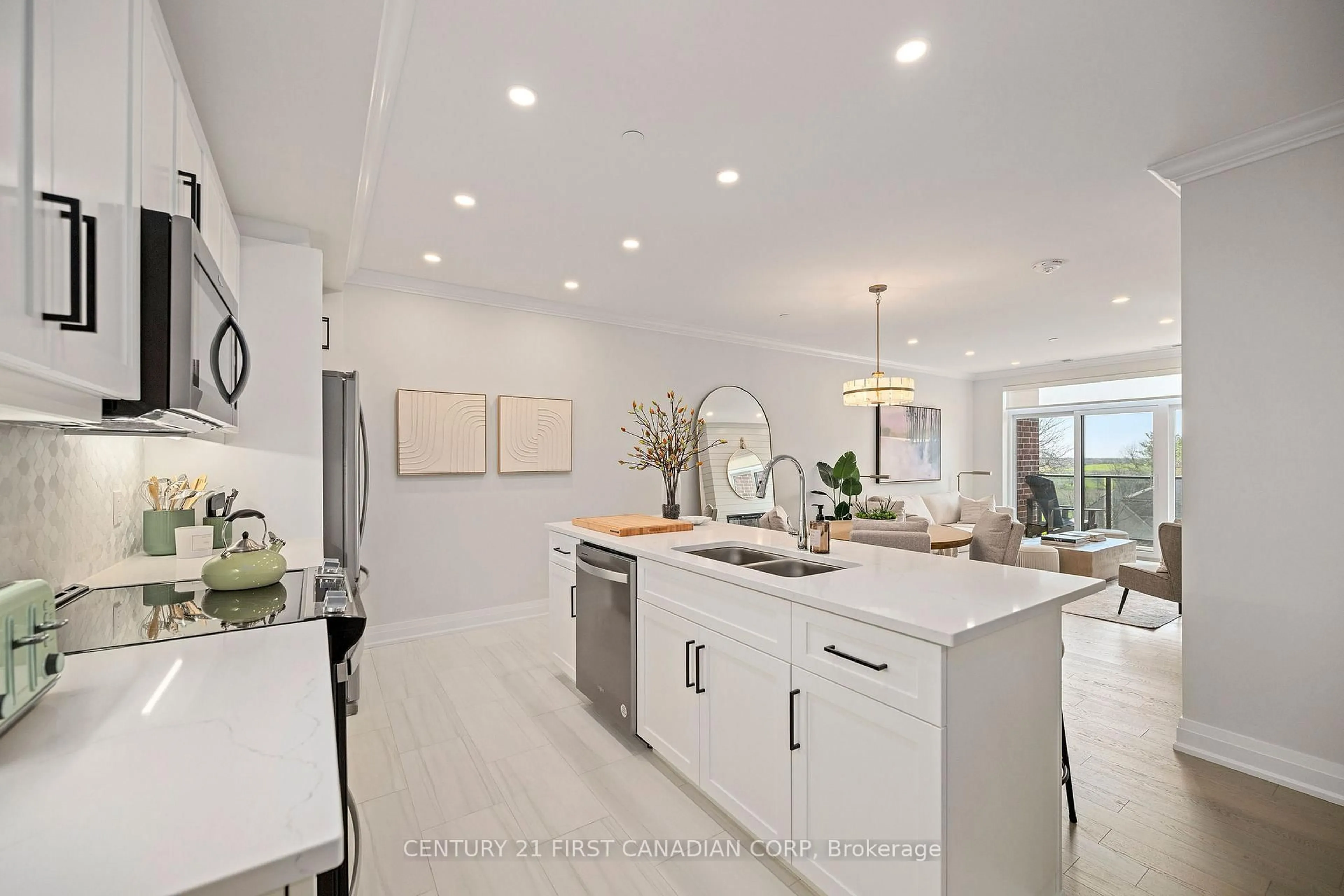 Open concept kitchen, ceramic/tile floor for 1560 Upper West Ave #307, London South Ontario N6K 0M4