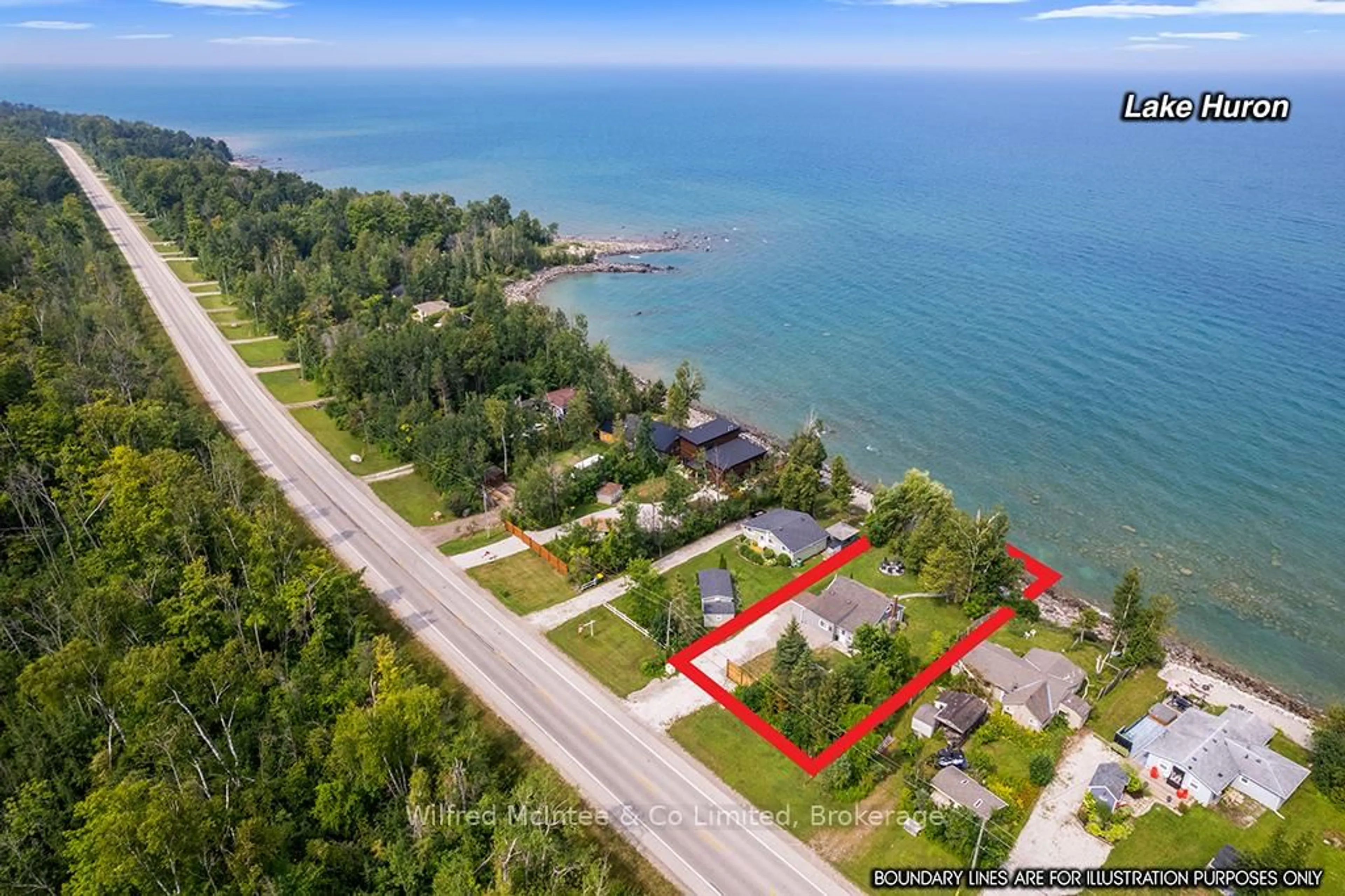 A pic from outside/outdoor area/front of a property/back of a property/a pic from drone, water/lake/river/ocean view for 489 Bruce Road 13, Native Leased Lands Ontario N0H 2L0