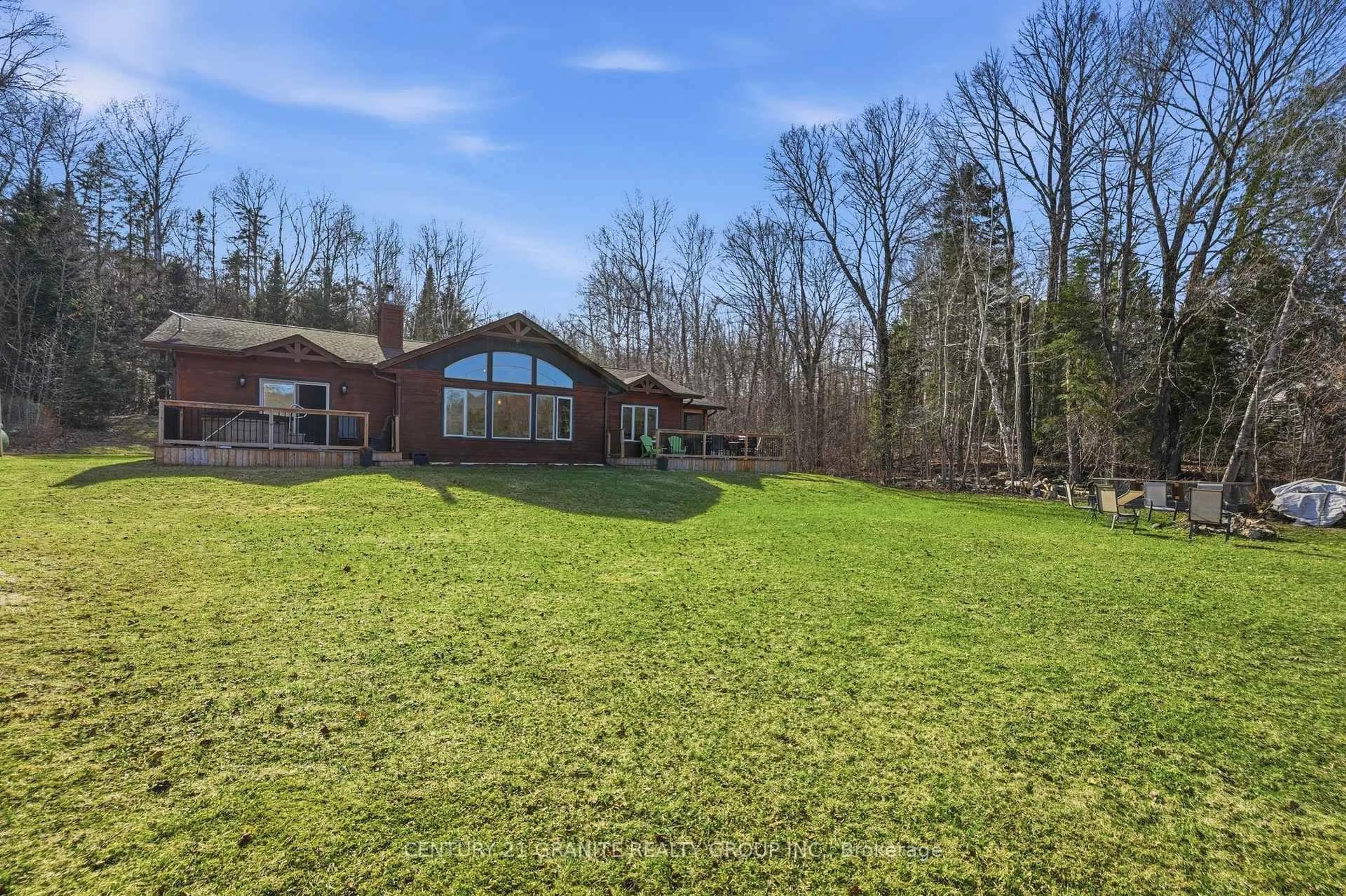 A pic from outside/outdoor area/front of a property/back of a property/a pic from drone, water/lake/river/ocean view for 89 Vader Lake Rd, Coe Hill Ontario K0L 1P0