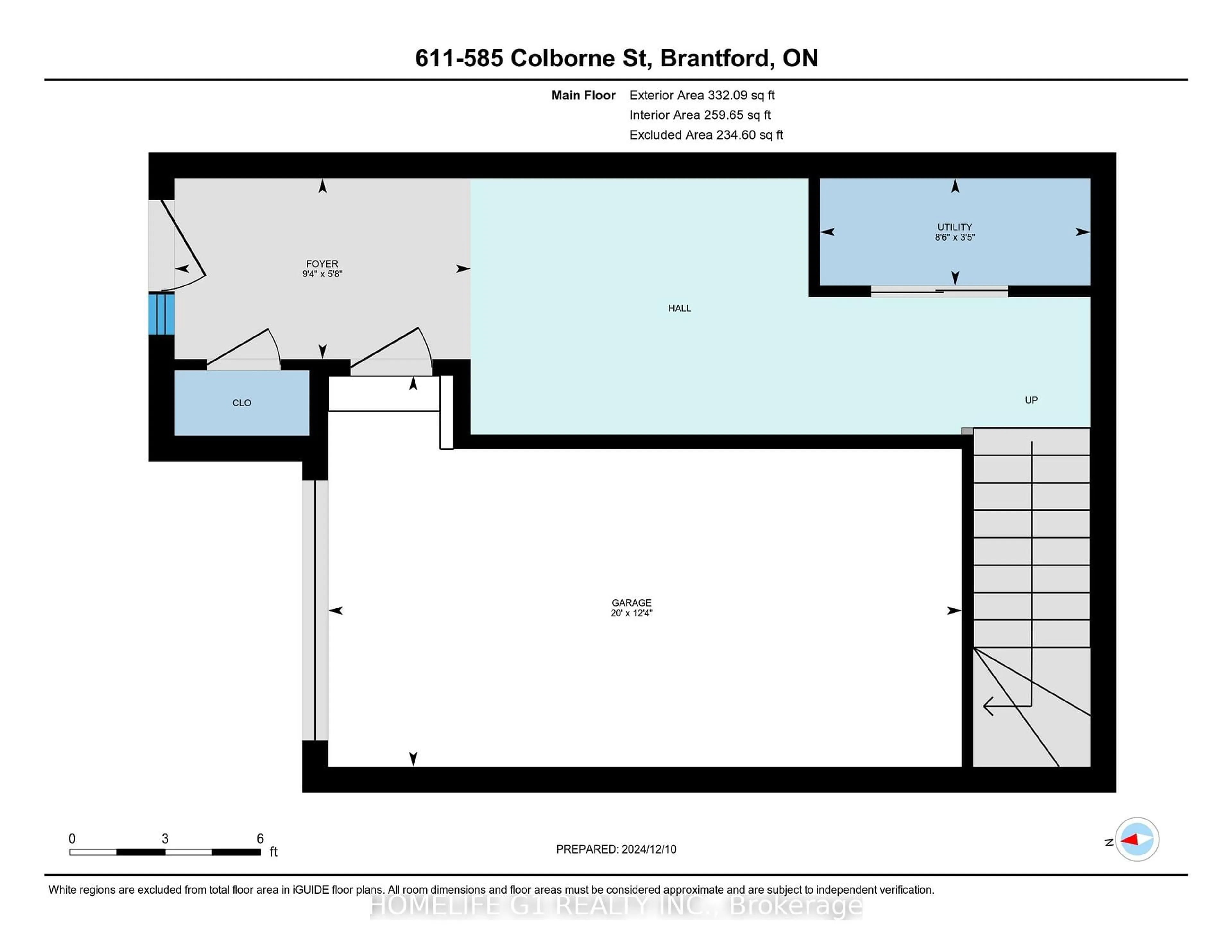 Floor plan for 585 Colborne St #611, Brantford Ontario N3S 0K4
