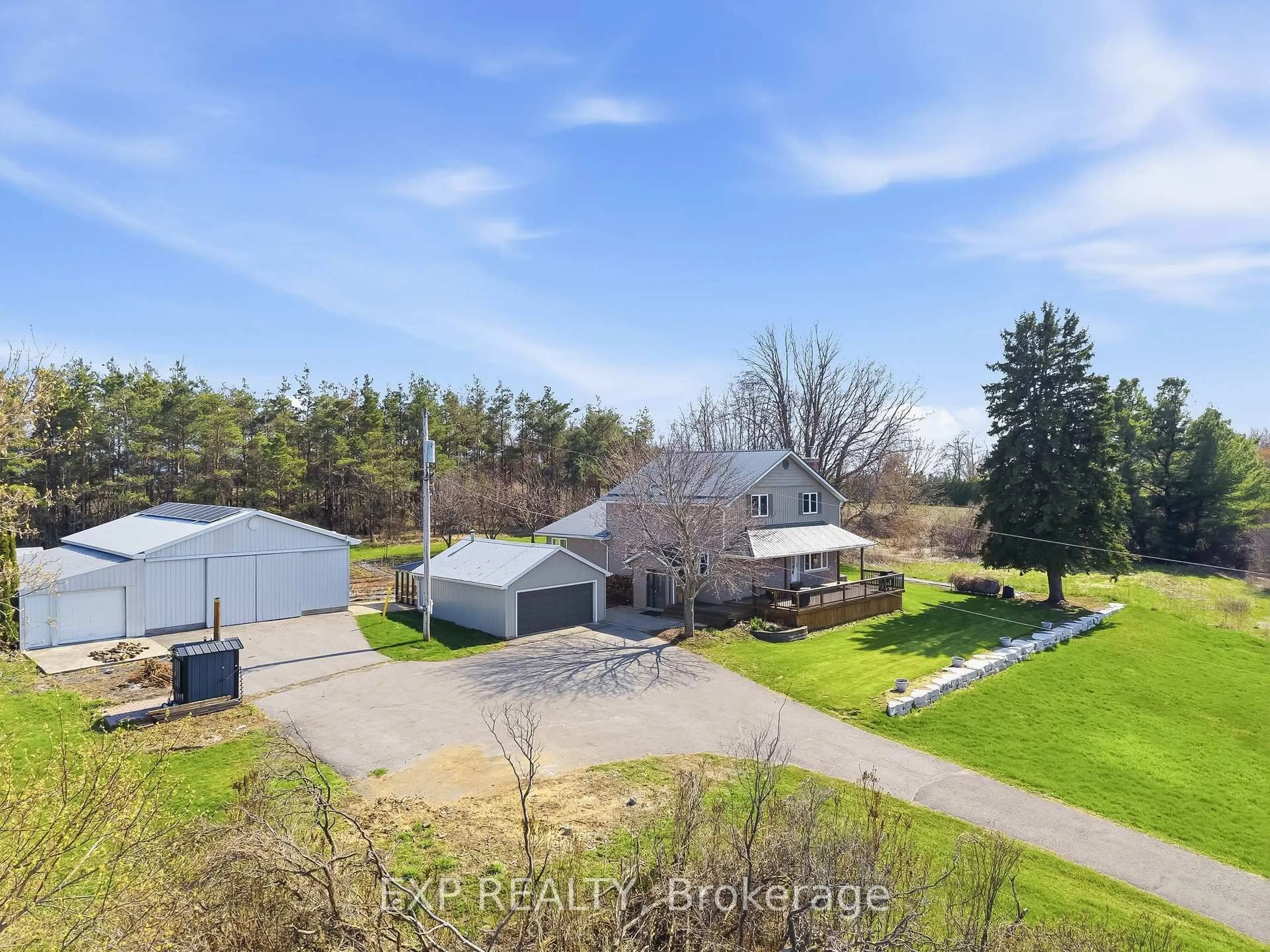 A pic from outside/outdoor area/front of a property/back of a property/a pic from drone, water/lake/river/ocean view for 10447 County Rd 2, Alnwick/Haldimand Ontario K0K 2G0