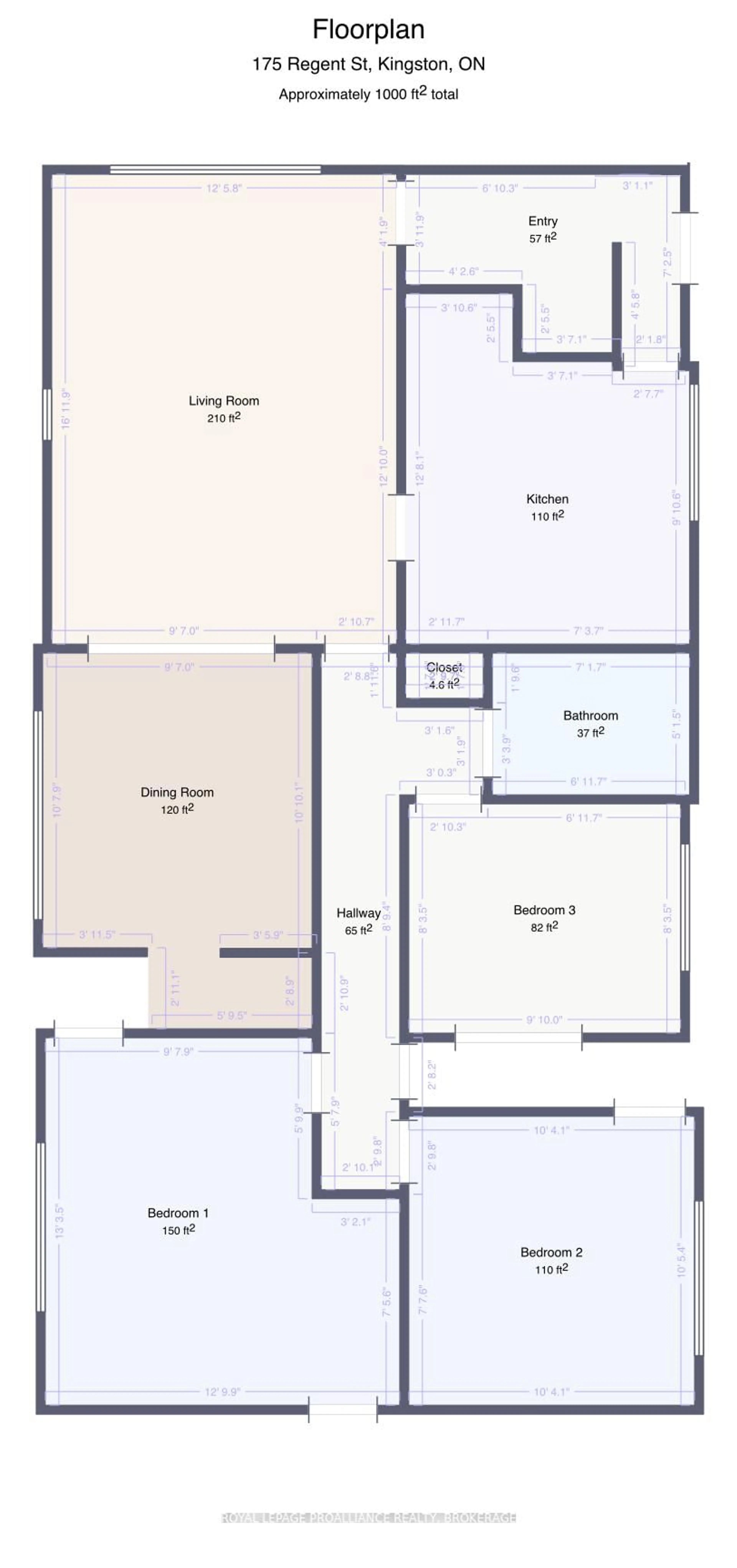 Floor plan for 175 Regent St, Kingston Ontario K7L 4K2