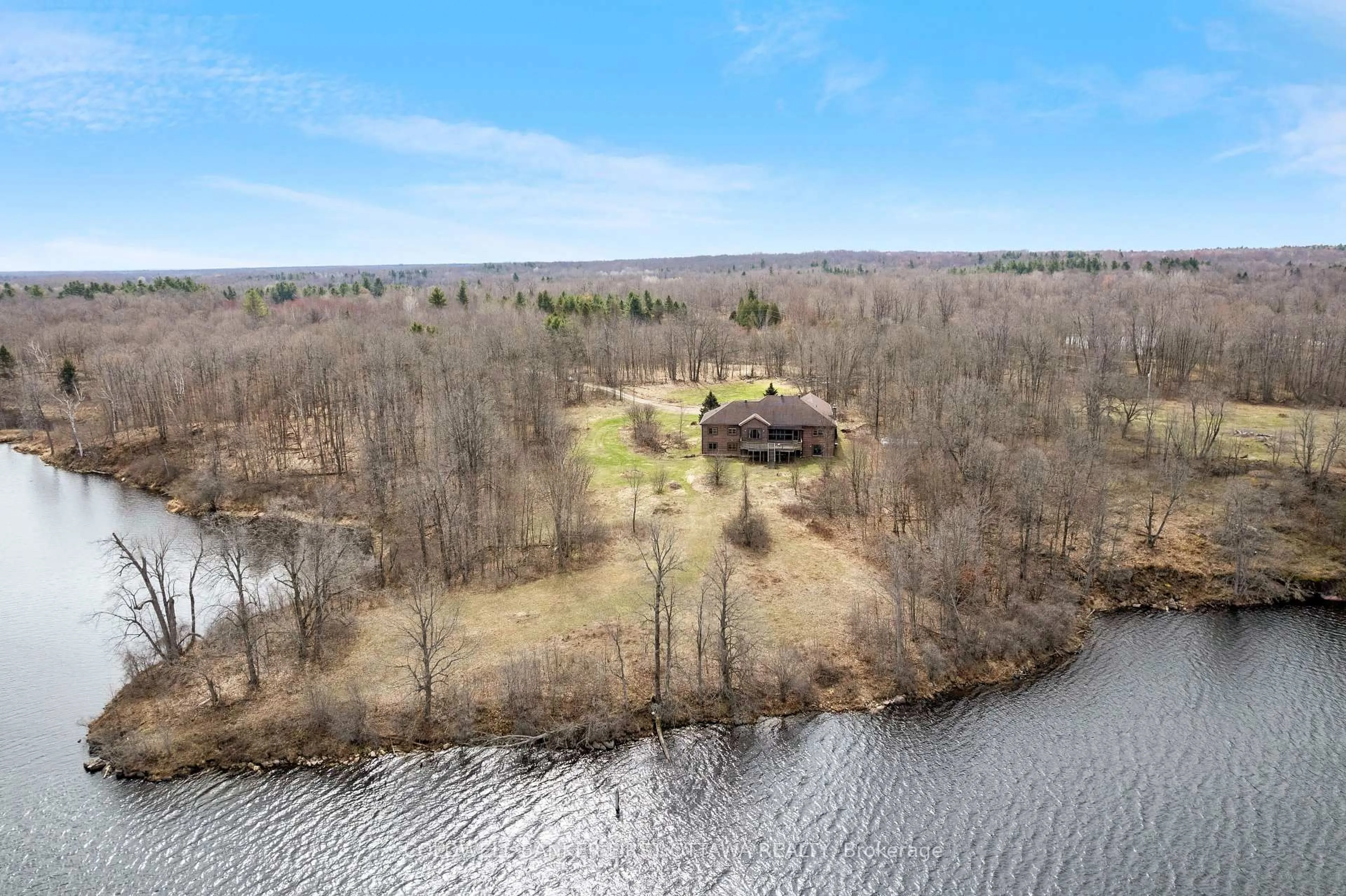 A pic from outside/outdoor area/front of a property/back of a property/a pic from drone, water/lake/river/ocean view for 399 Grady Rd, Rideau Lakes Ontario K0G 1X0