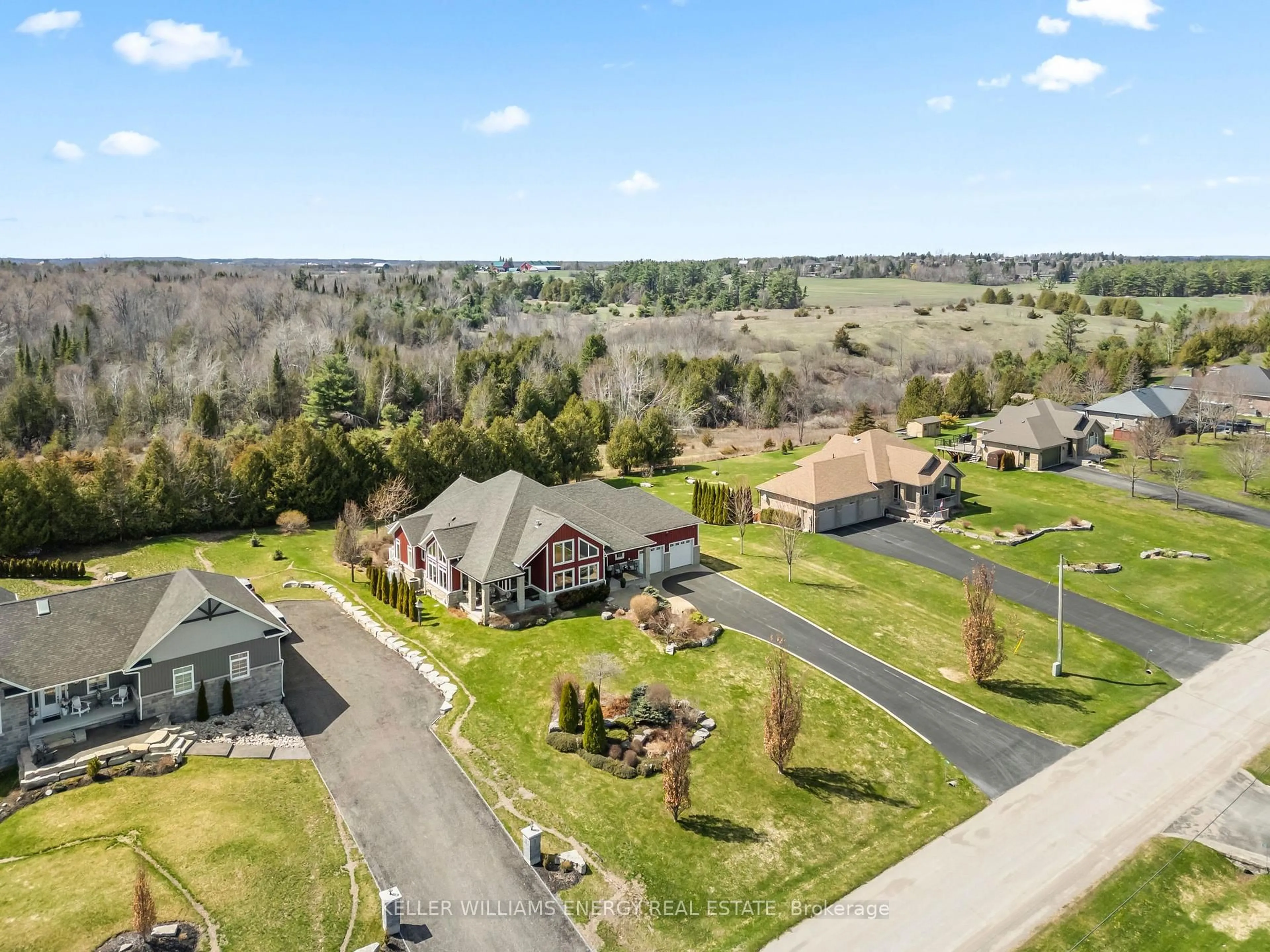 A pic from outside/outdoor area/front of a property/back of a property/a pic from drone, mountain view for 112 Peller Crt, Kawartha Lakes Ontario K0M 1A0