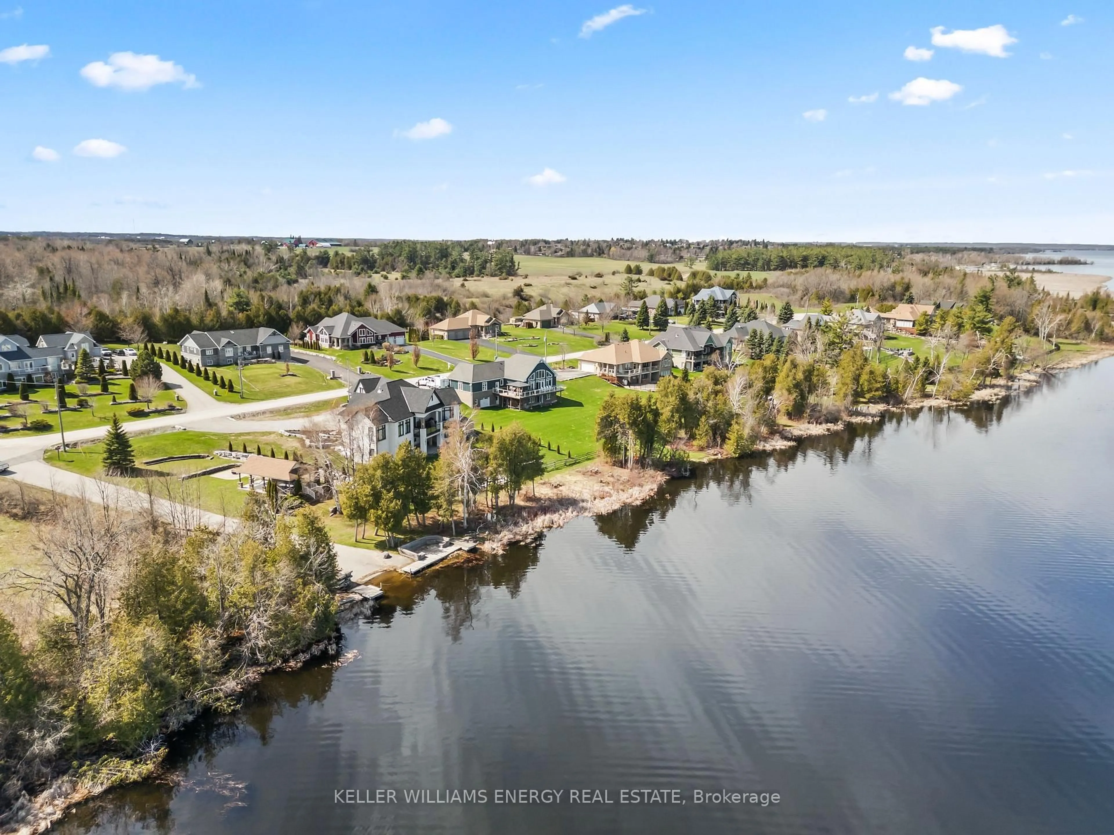 A pic from outside/outdoor area/front of a property/back of a property/a pic from drone, water/lake/river/ocean view for 112 Peller Crt, Kawartha Lakes Ontario K0M 1A0