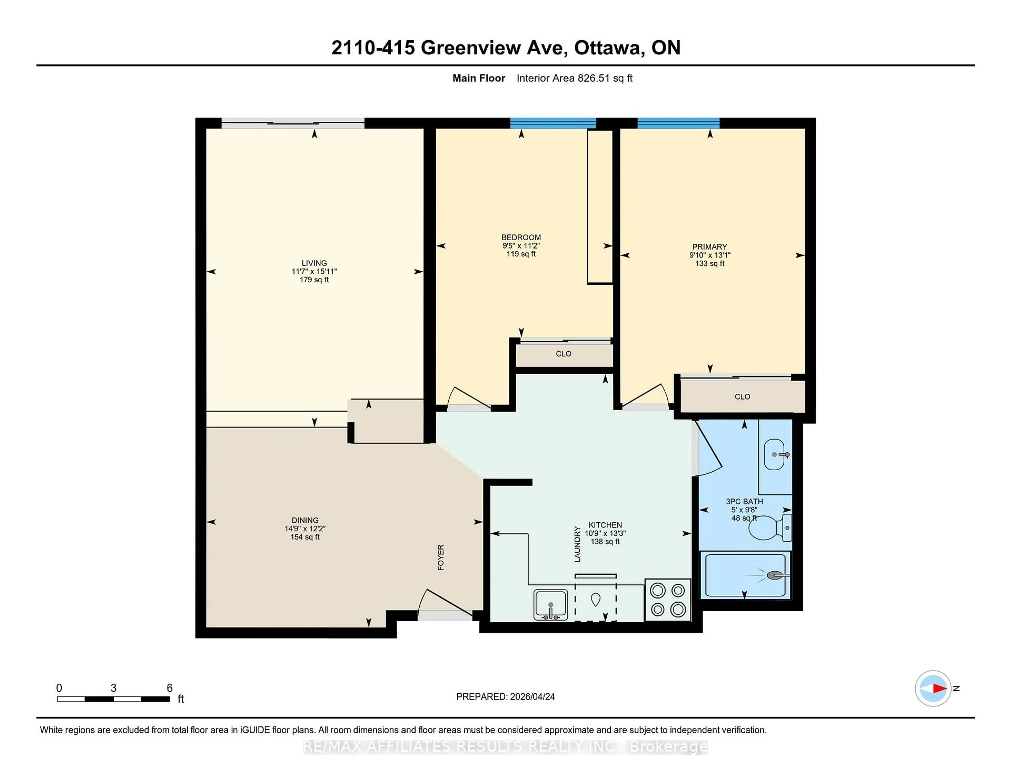 Floor plan for 415 Greenview Ave #2110, Ottawa Ontario K2B 8G5
