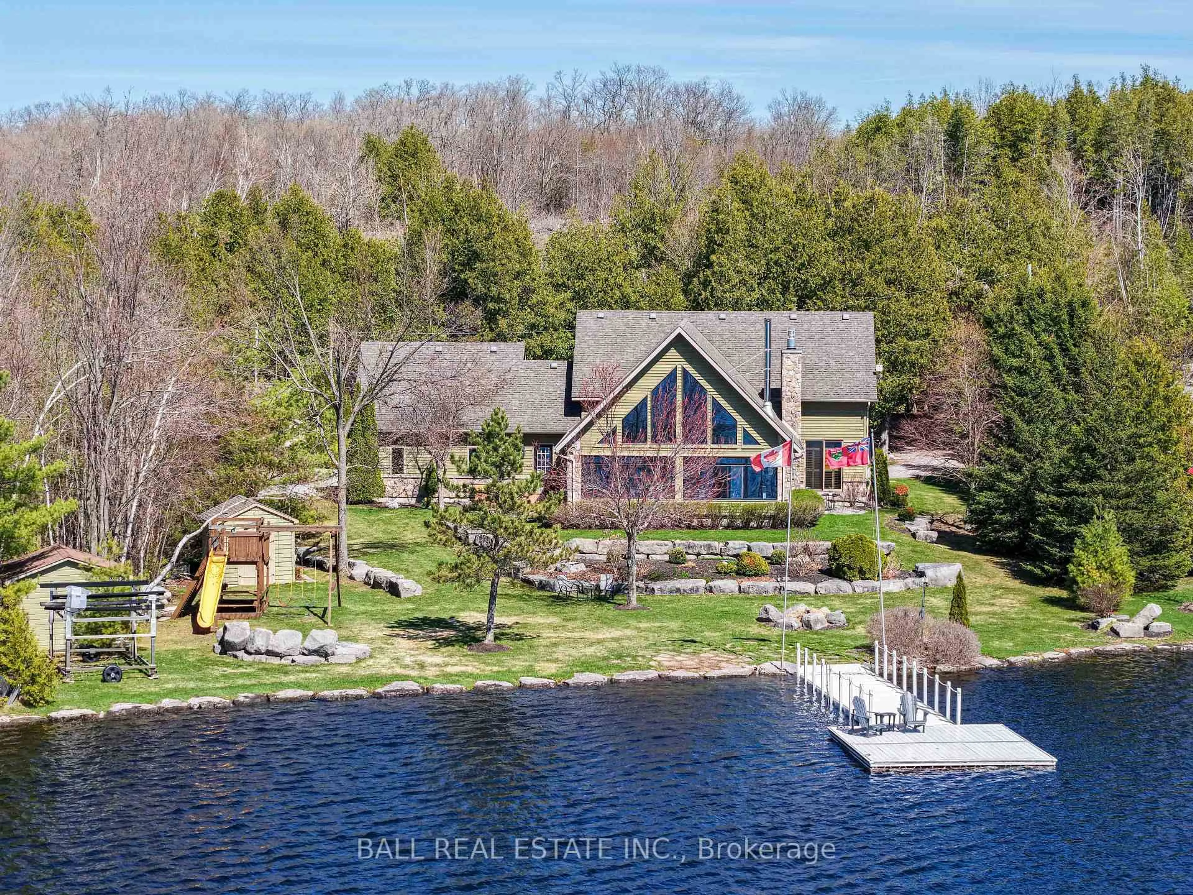 A pic from outside/outdoor area/front of a property/back of a property/a pic from drone, water/lake/river/ocean view for 3135 Fire Route 19, Selwyn Ontario K0L 2H0