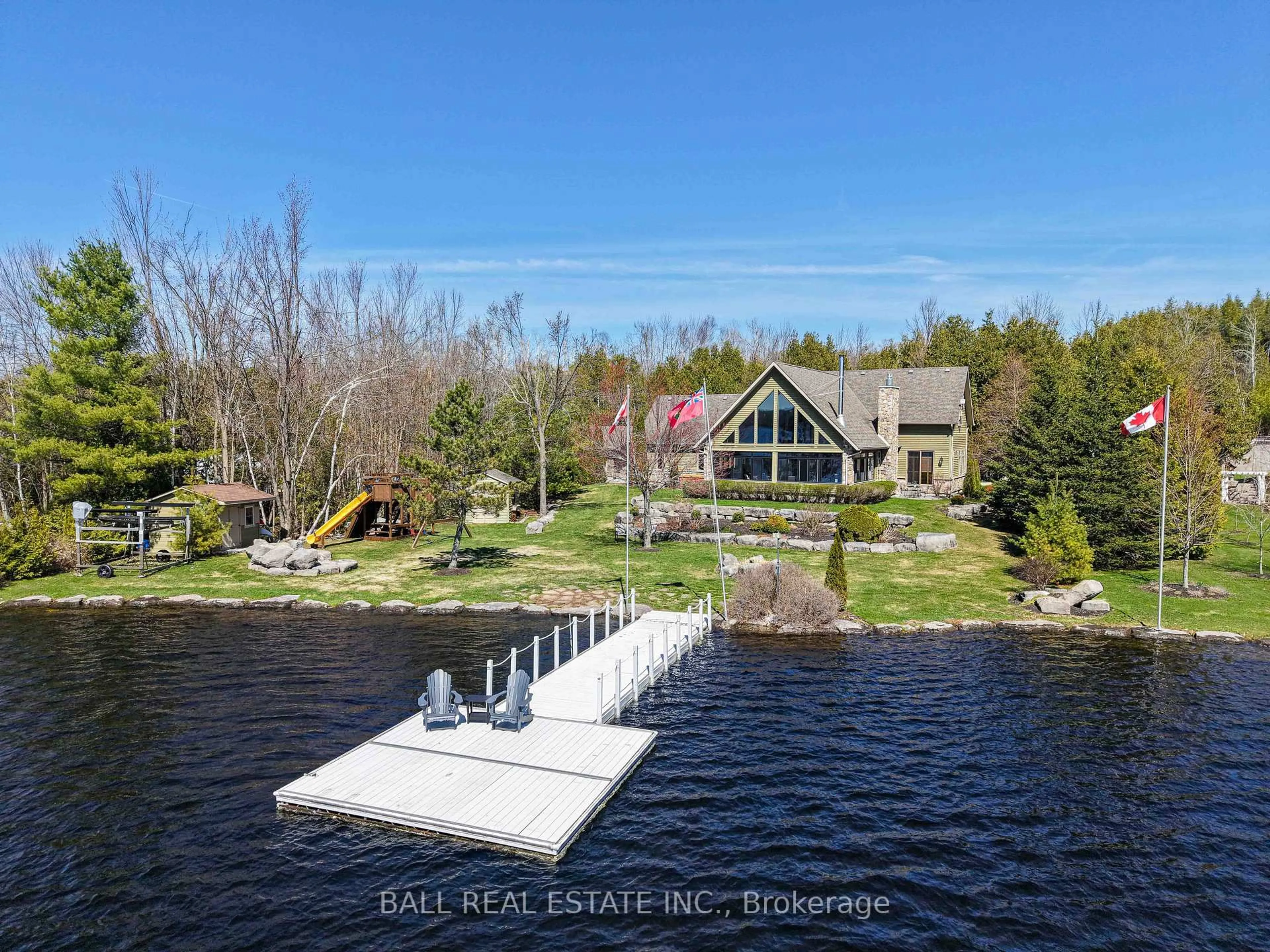 A pic from outside/outdoor area/front of a property/back of a property/a pic from drone, water/lake/river/ocean view for 3135 Fire Route 19, Selwyn Ontario K0L 2H0
