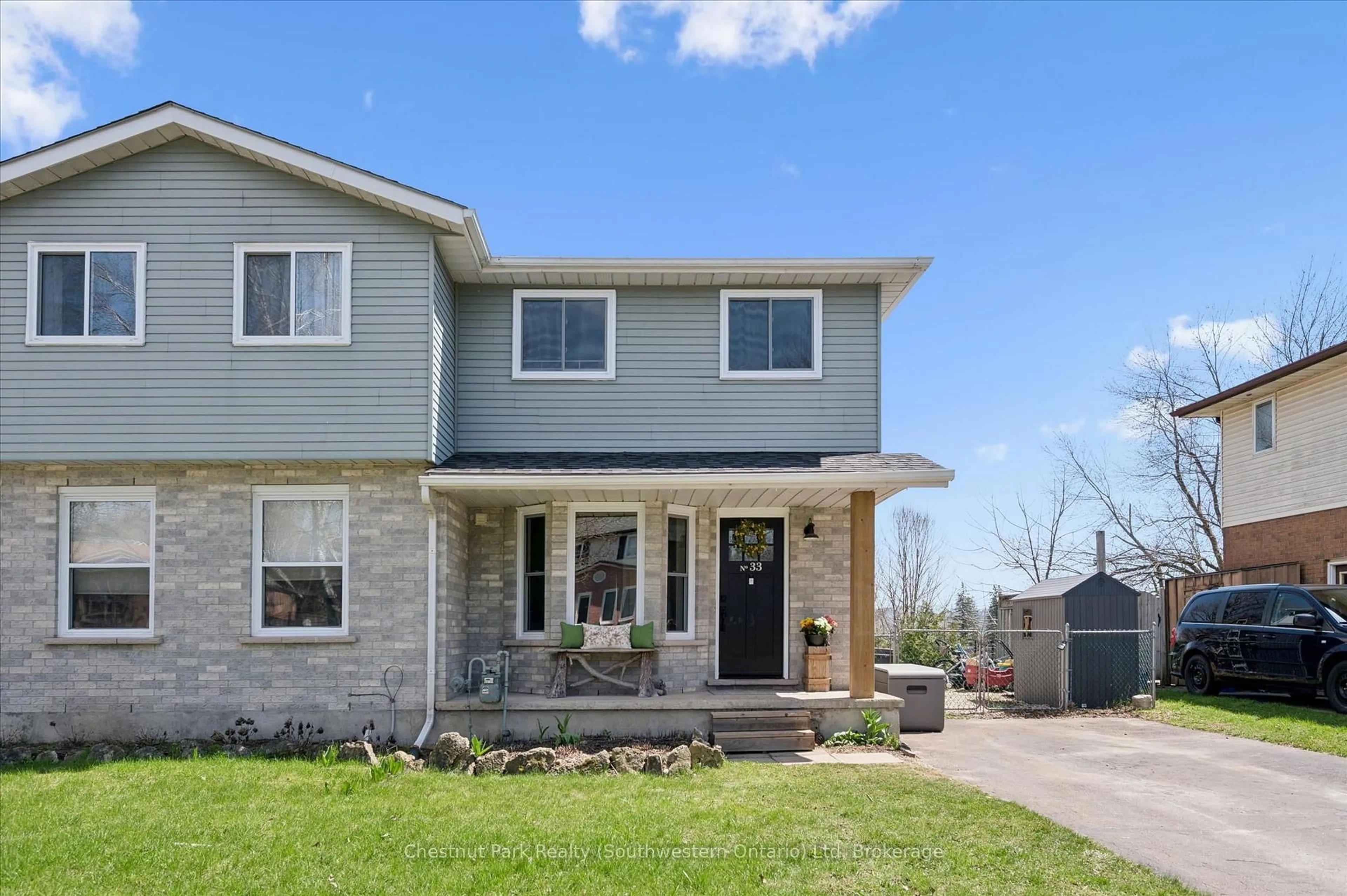 Home with brick exterior material, street for 33 Wilson Cres, Centre Wellington Ontario N0B 1S0