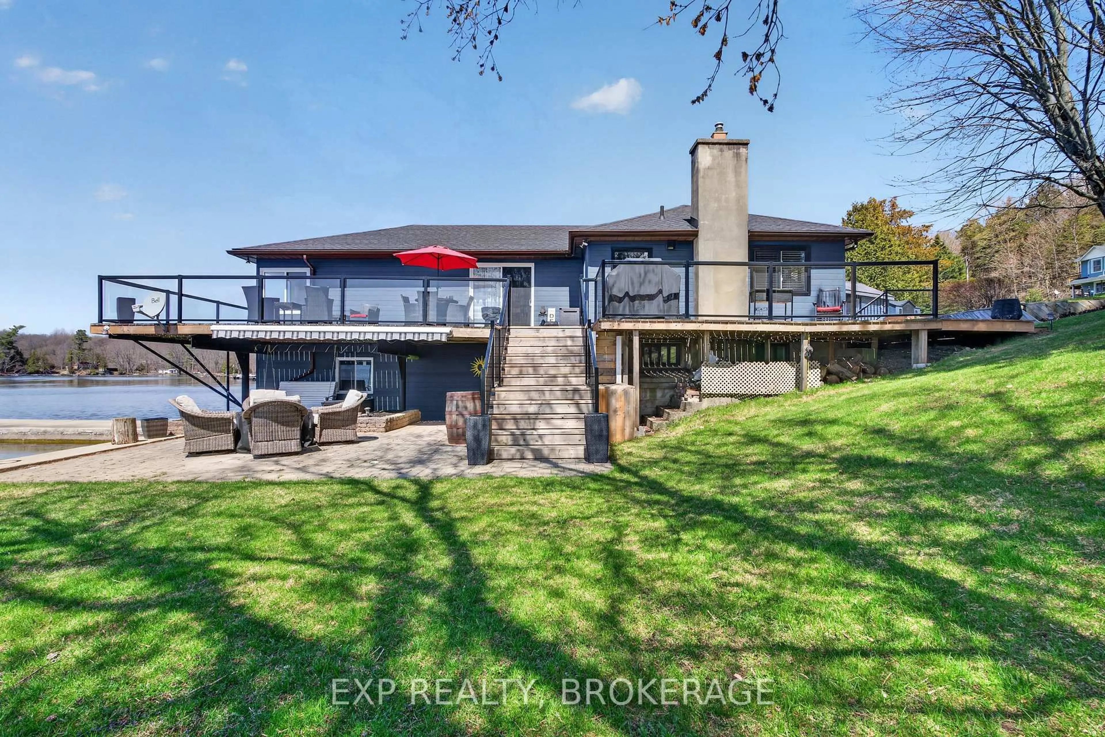 A pic from outside/outdoor area/front of a property/back of a property/a pic from drone, water/lake/river/ocean view for 760 CEDAR PARK Lane, Athens Ontario K0E 1B0