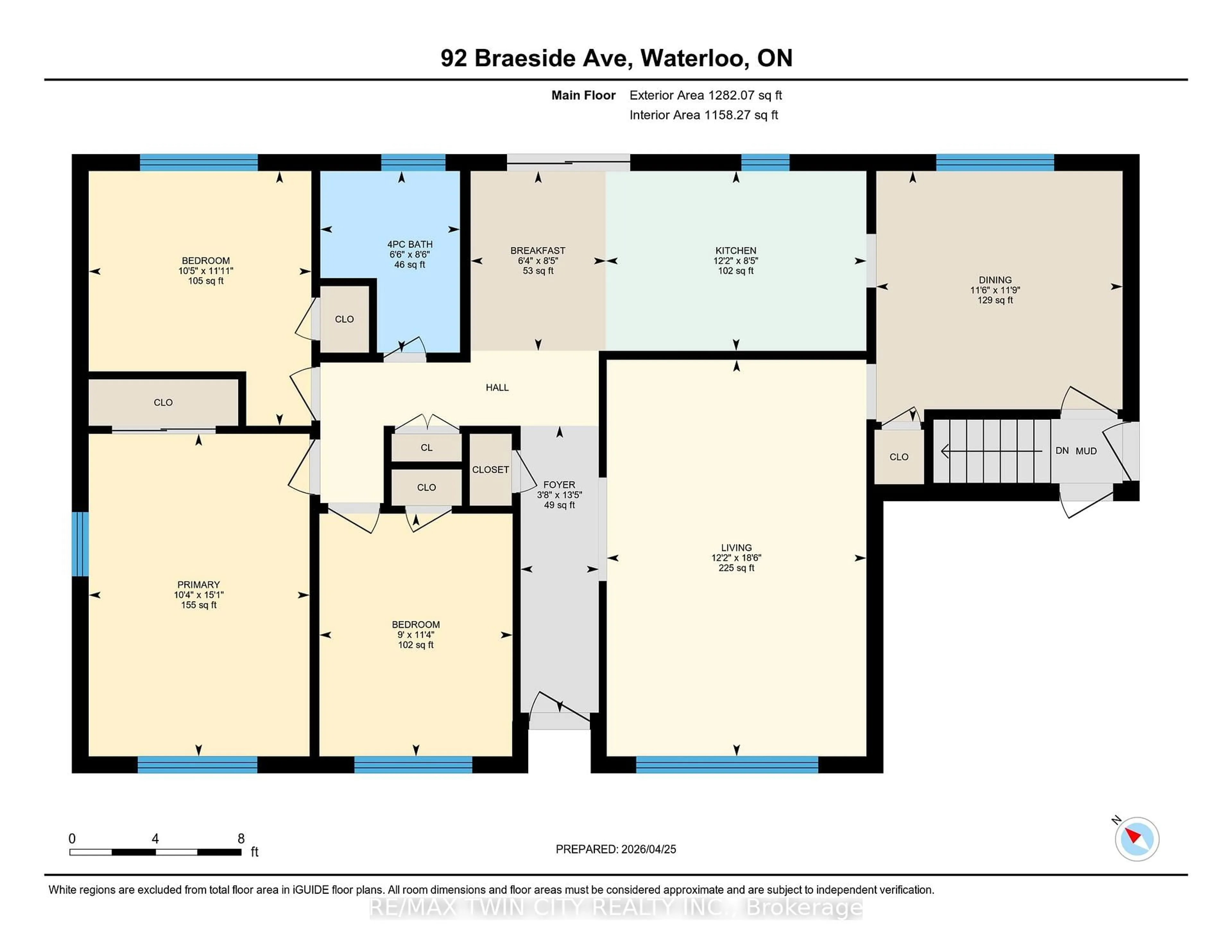 Floor plan for 92 Braeside Ave, Waterloo Ontario N2J 2C6