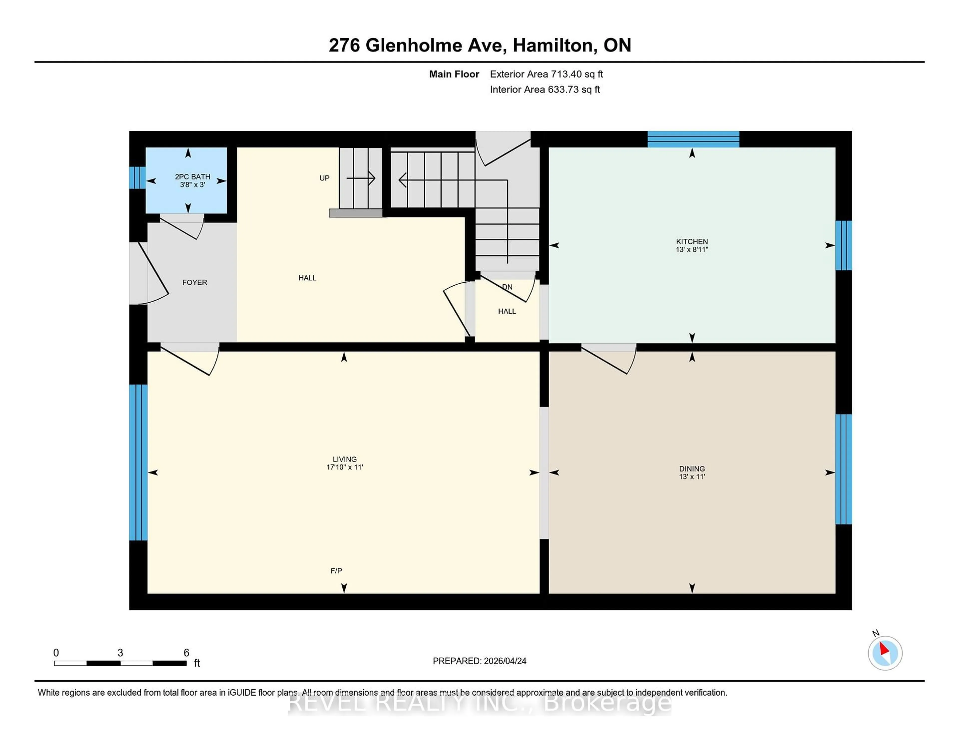 Floor plan for 276 Glenholme Ave, Hamilton Ontario L8K 3M2