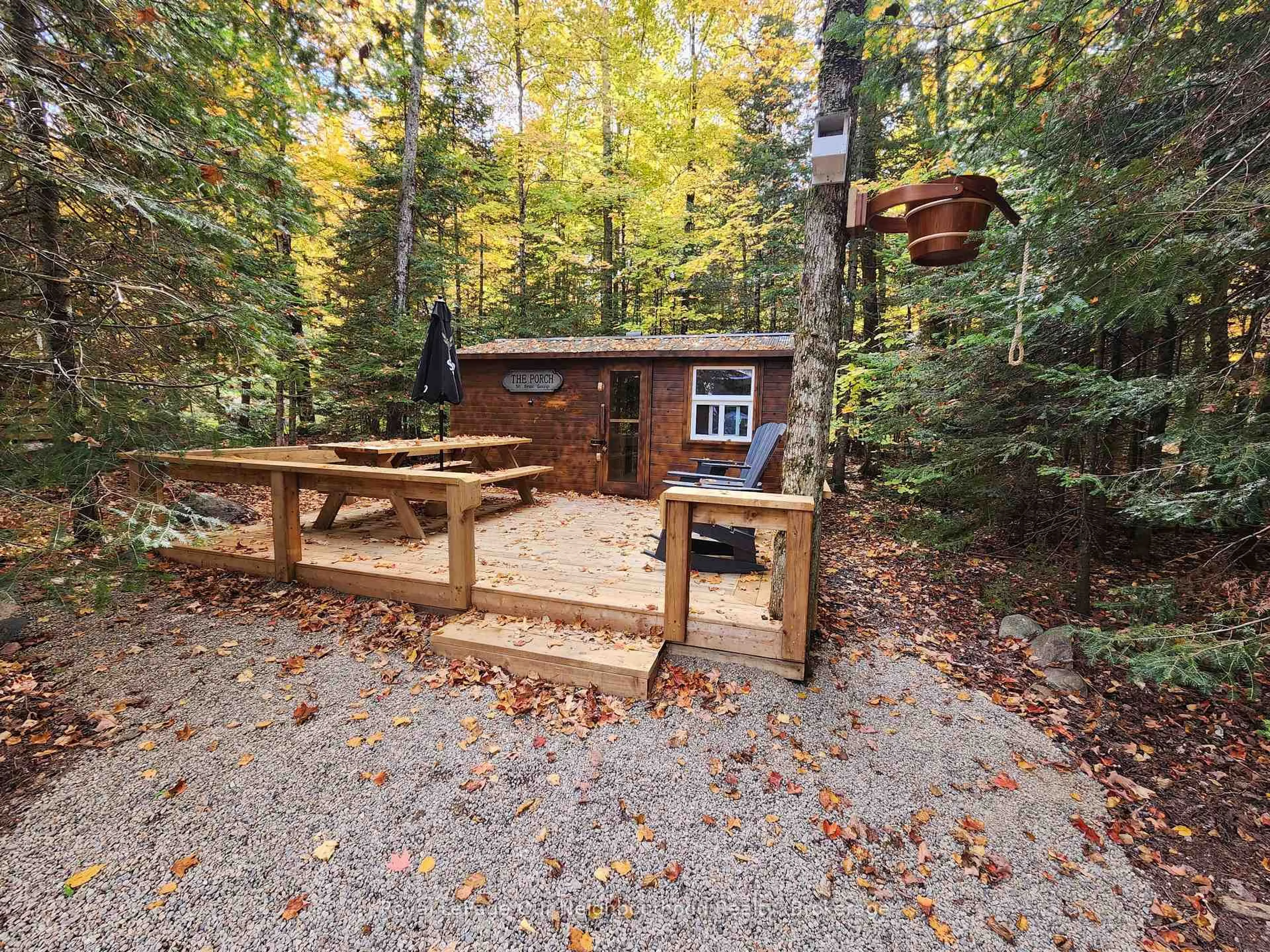 Patio, forest/trees view for 1042 Ski Ridge Tr, Dysart et al Ontario K0M 1M0
