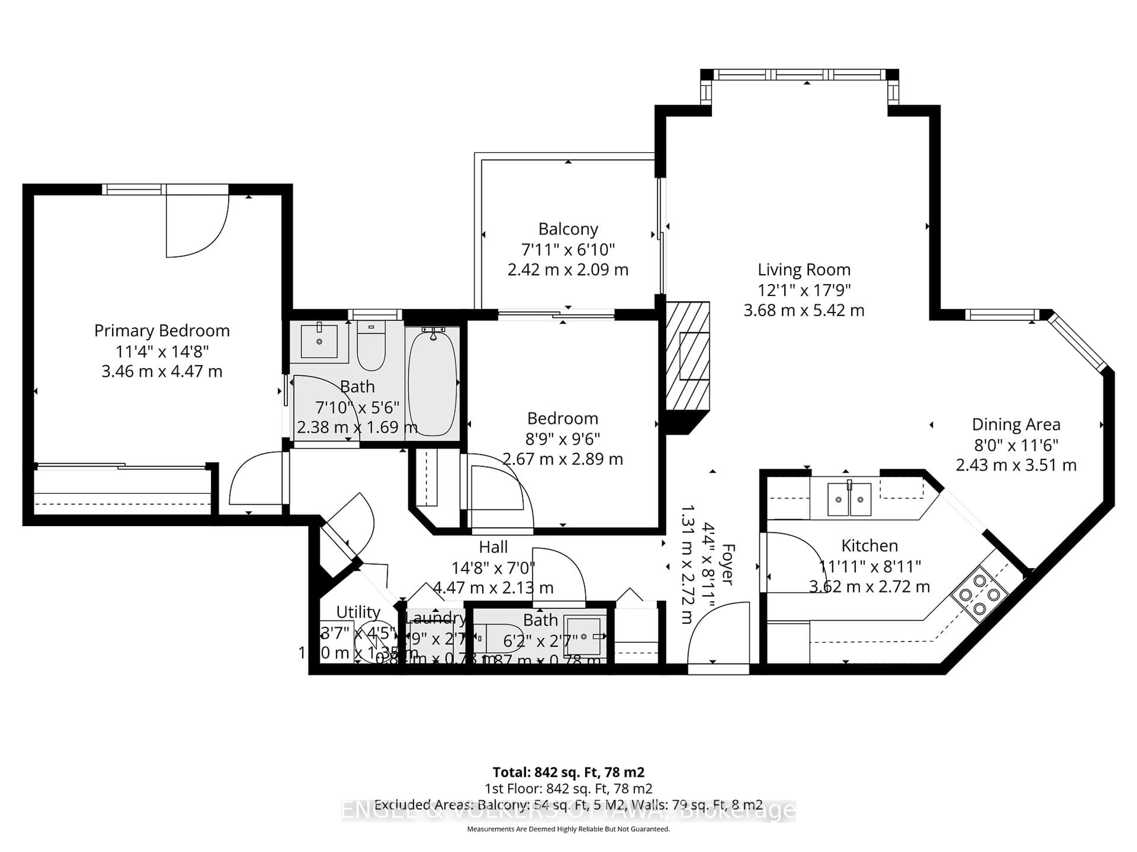 Floor plan for 1 Columbus Ave #403D, Ottawa Ontario K1K 4L1