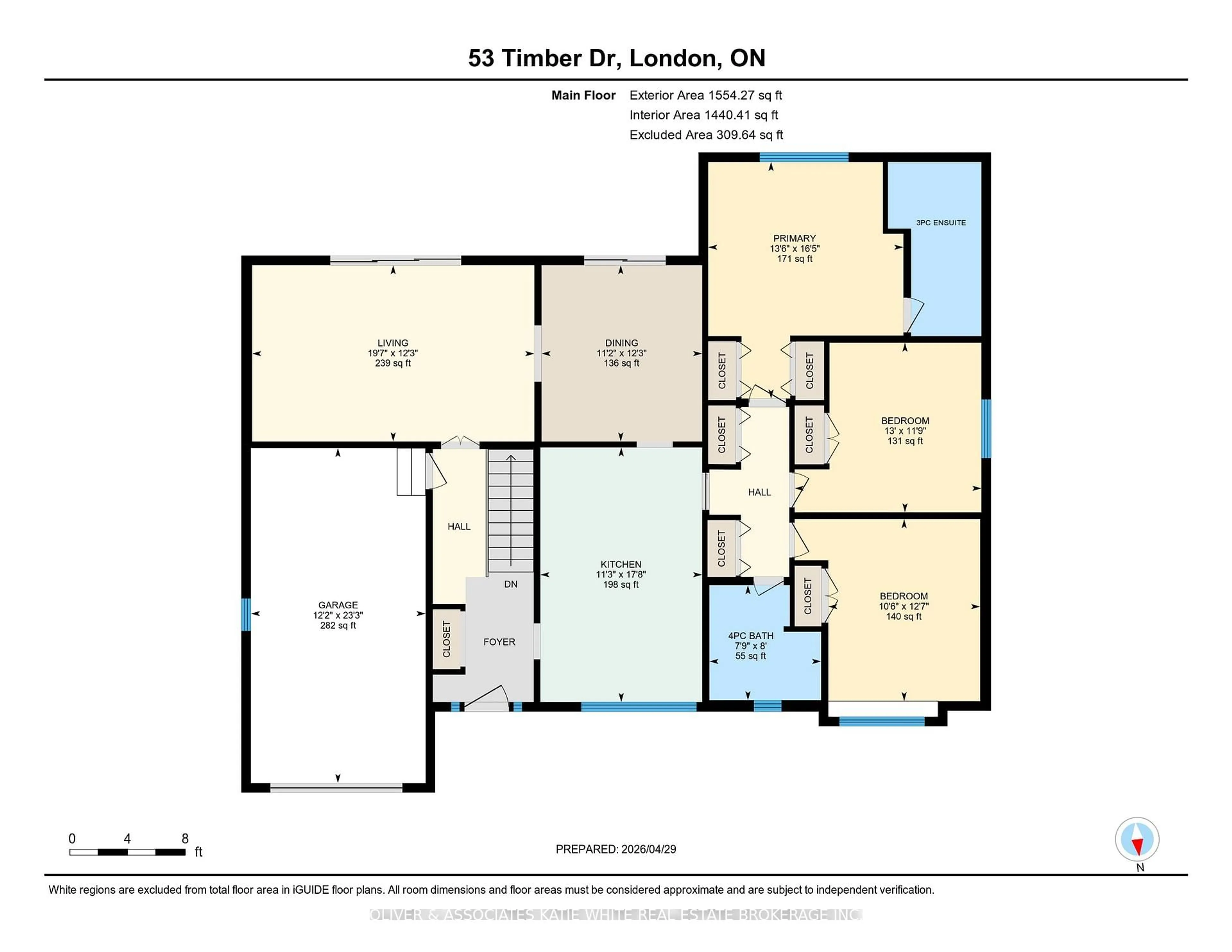 Floor plan for 53 Timber Dr, London South Ontario N6K 1Y8