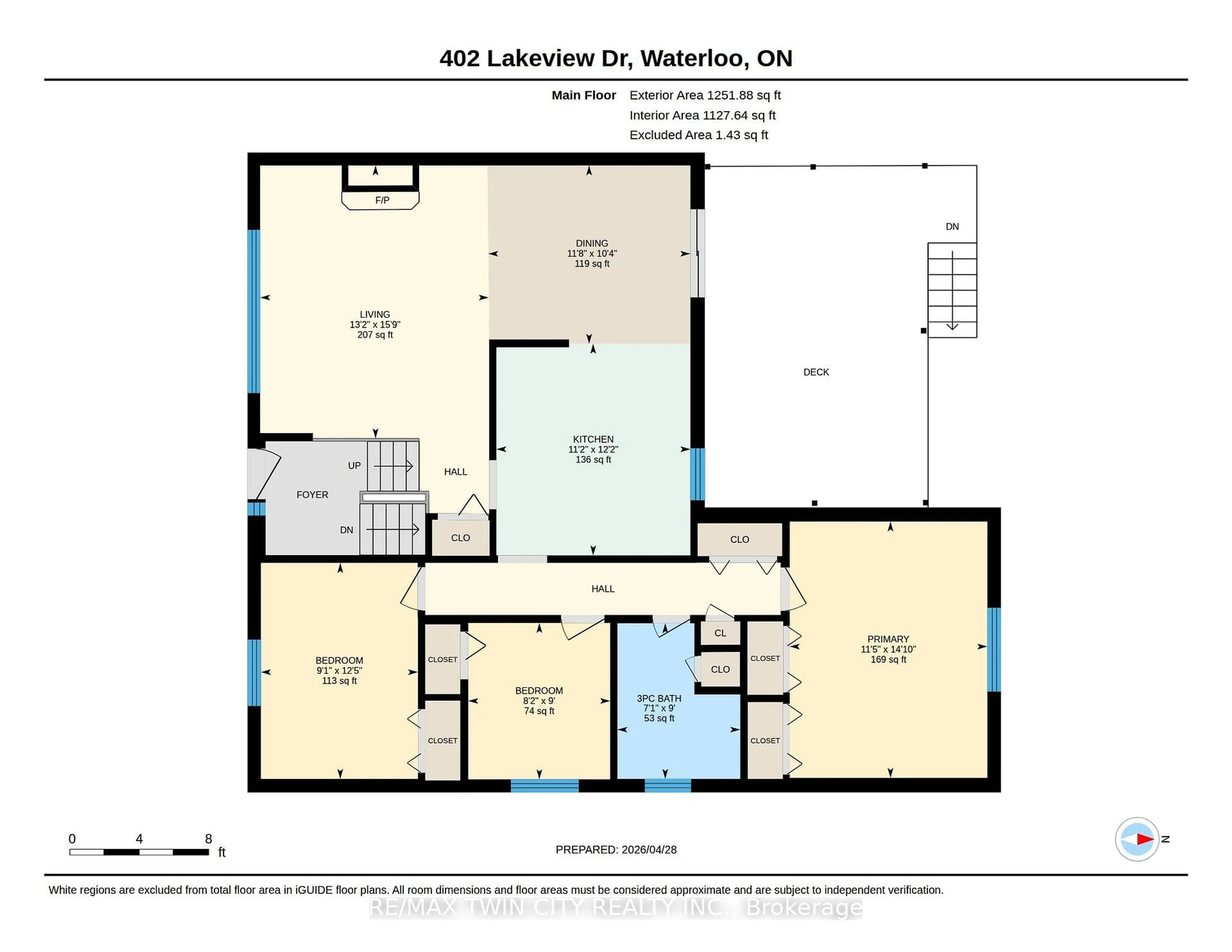 Floor plan for 402 Lakeview Dr, Waterloo Ontario N2L 4Z6