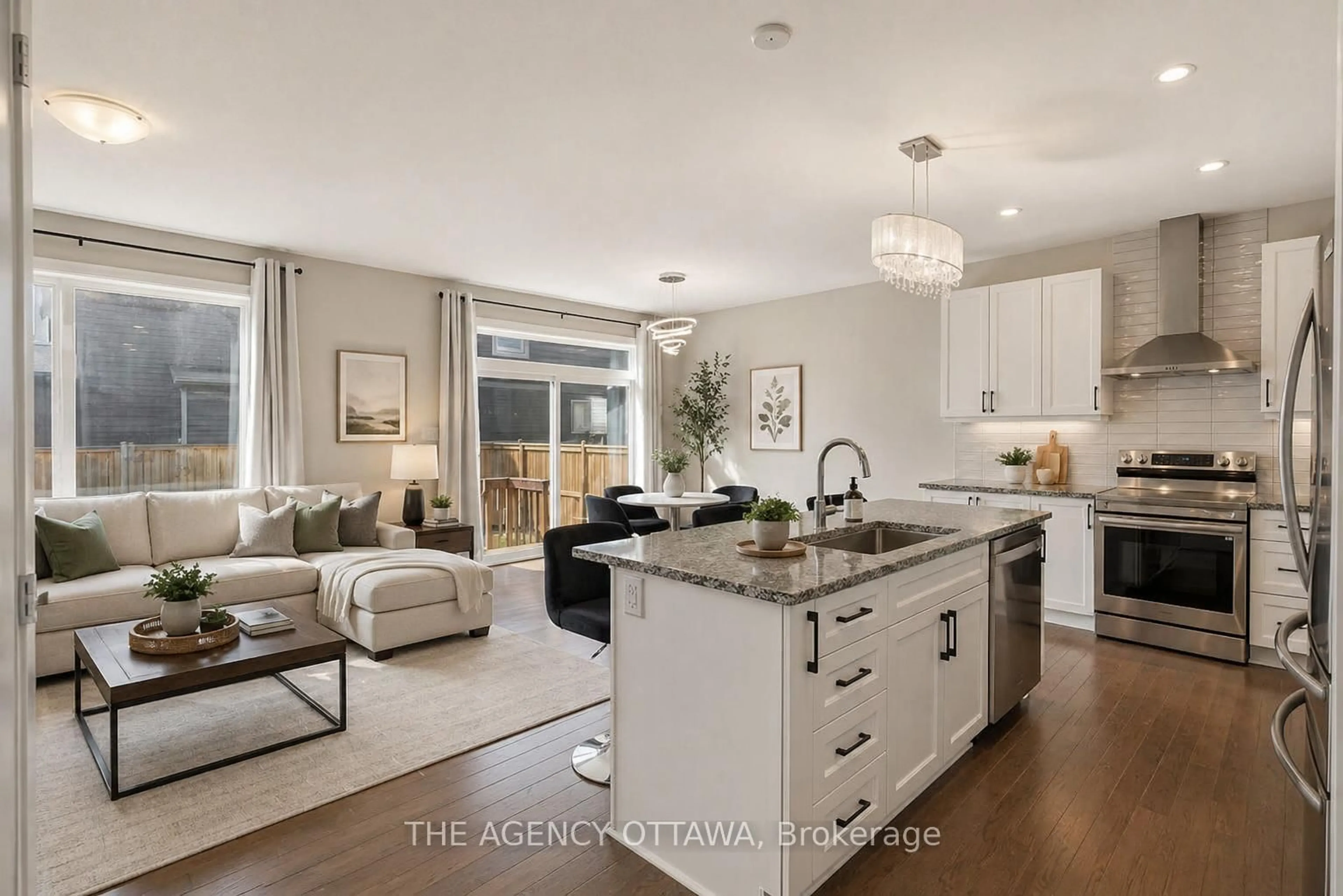 Open concept kitchen, ceramic/tile floor for 336 Barrett Farm Dr, Ottawa Ontario K1T 0X8