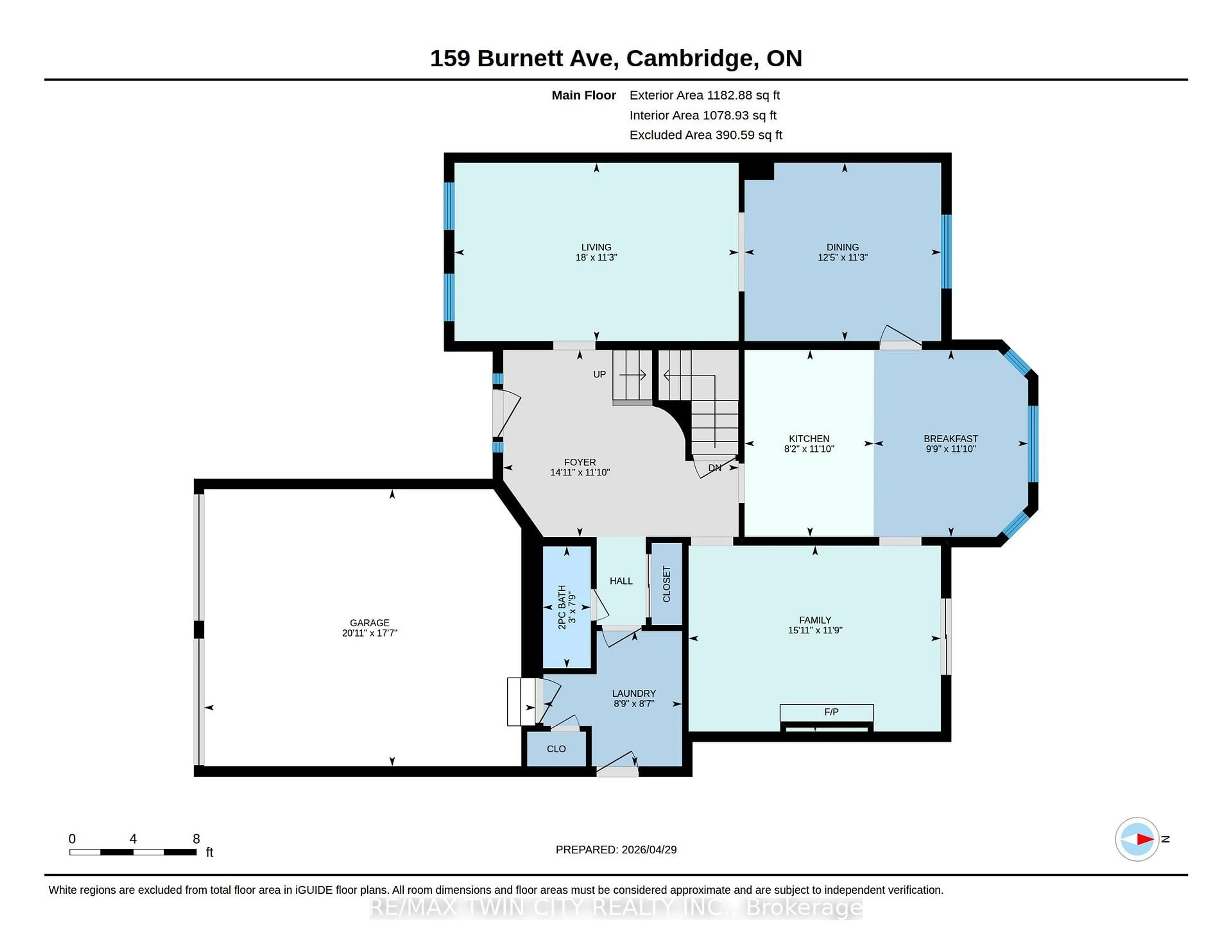 Floor plan for 159 Burnett Ave, Cambridge Ontario N1T 1K3