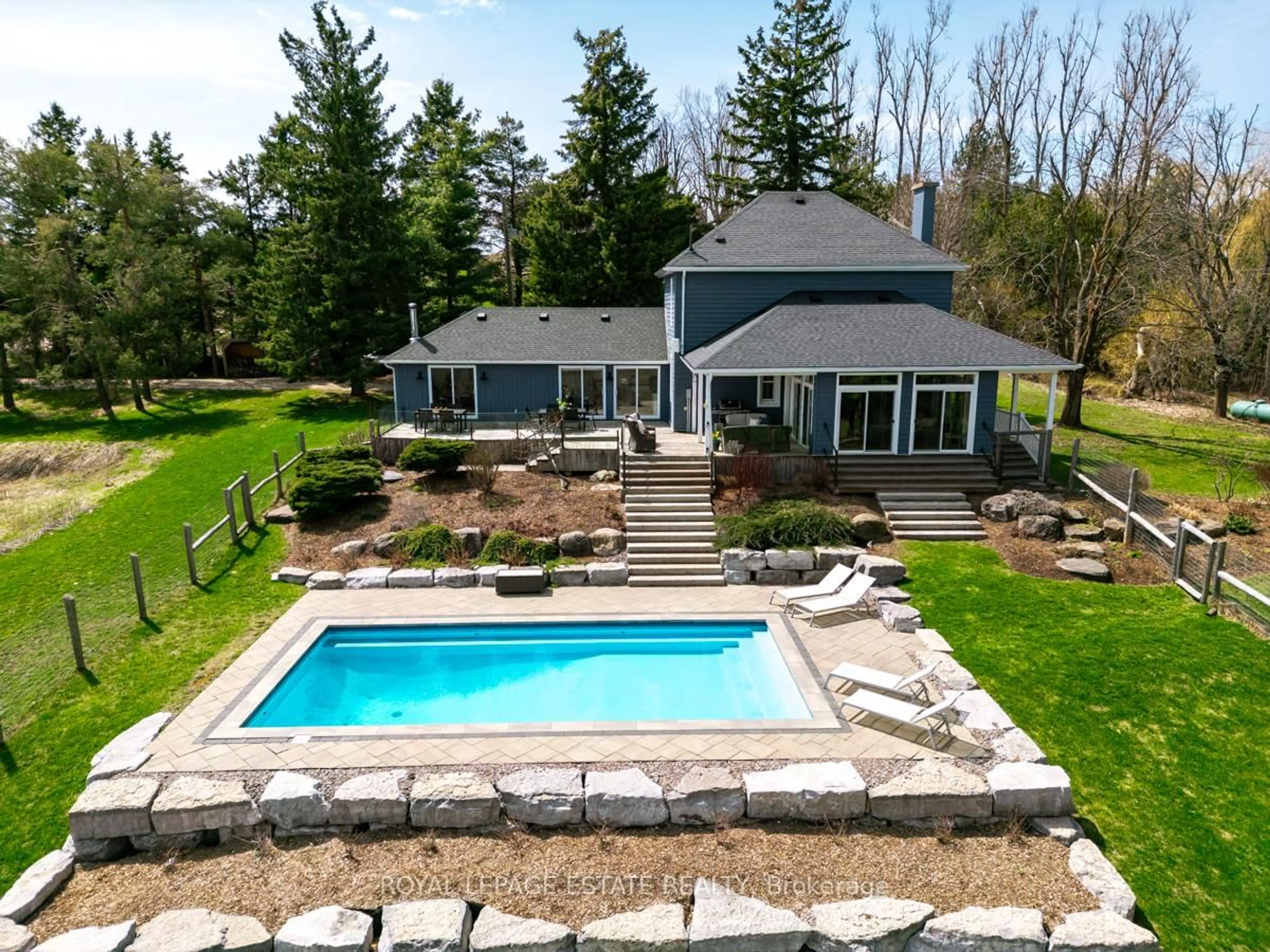 A pic from outside/outdoor area/front of a property/back of a property/a pic from drone, water/lake/river/ocean view for 798377 Third Line, Mulmur Ontario L9V 0H8