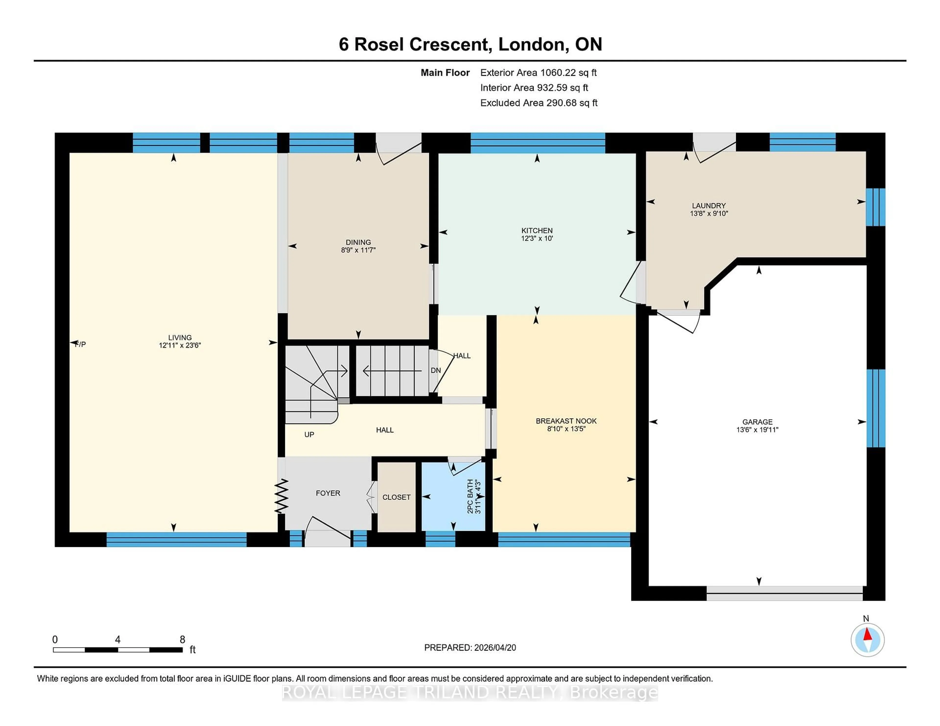 Floor plan for 6 Rosel Cres, London South Ontario N6C 2L1