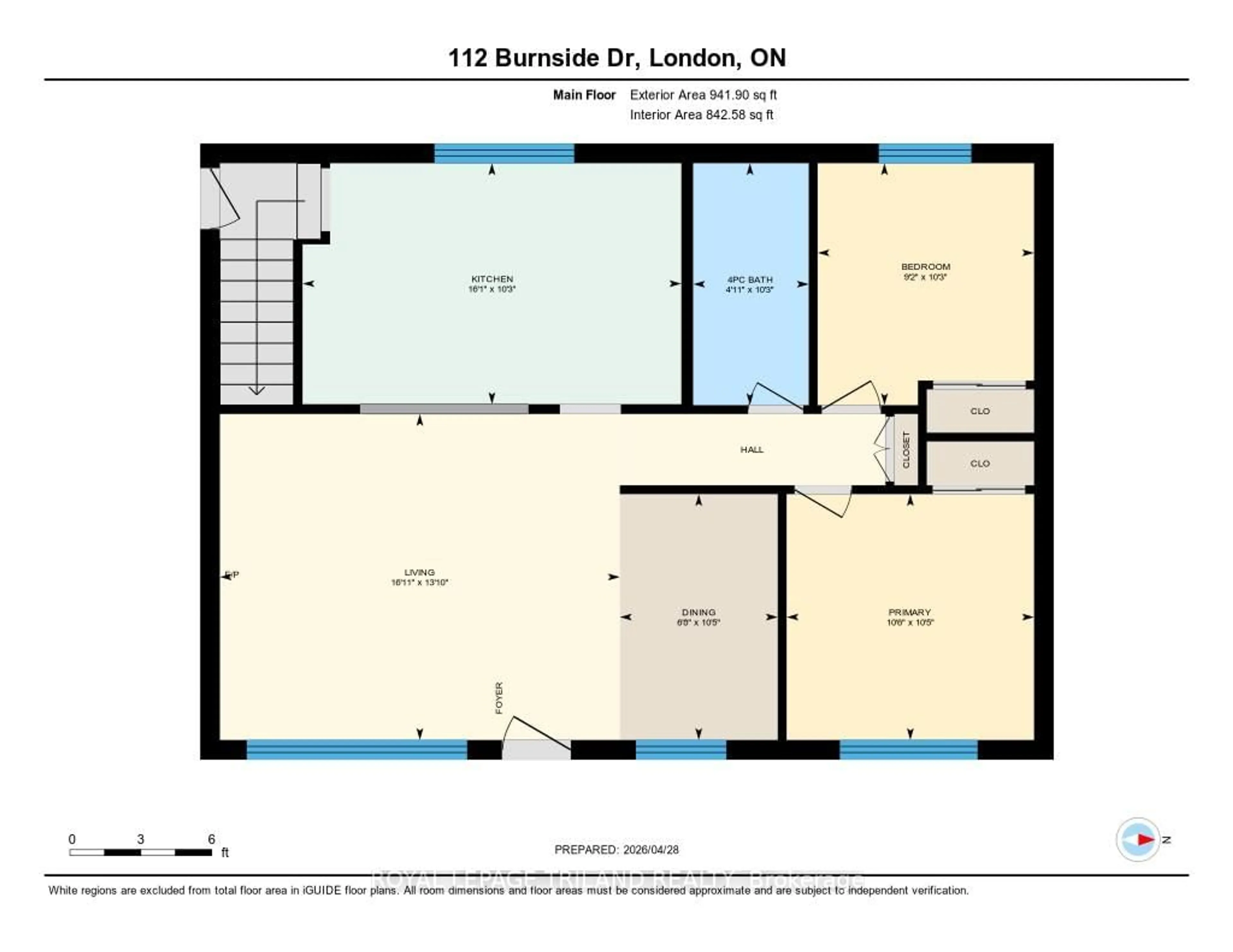 Floor plan for 112 Burnside Dr, London East Ontario N5V 1B5