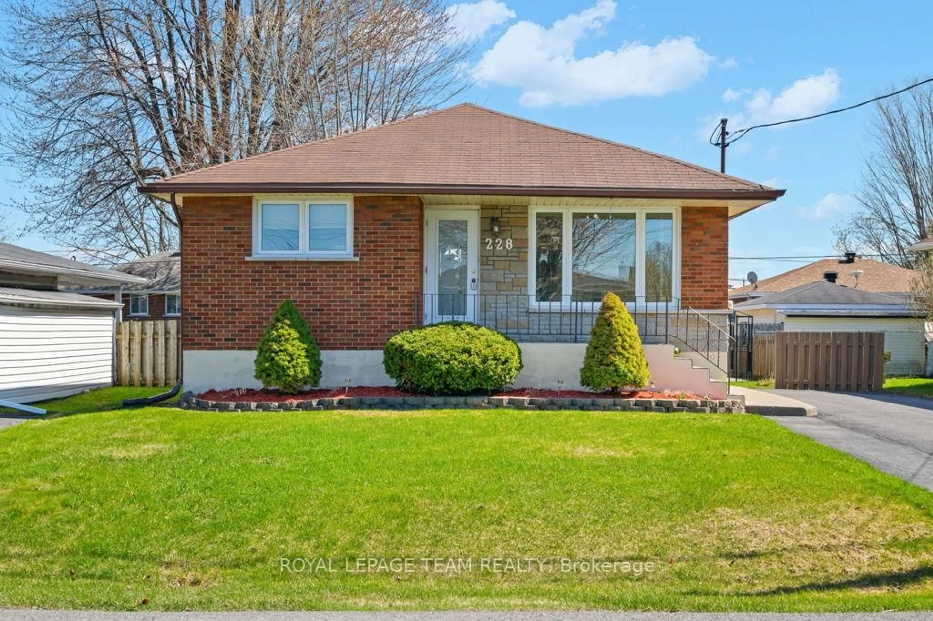 Home with brick exterior material, street for 228 Laframboise Ave, Cornwall Ontario K6H 3E7