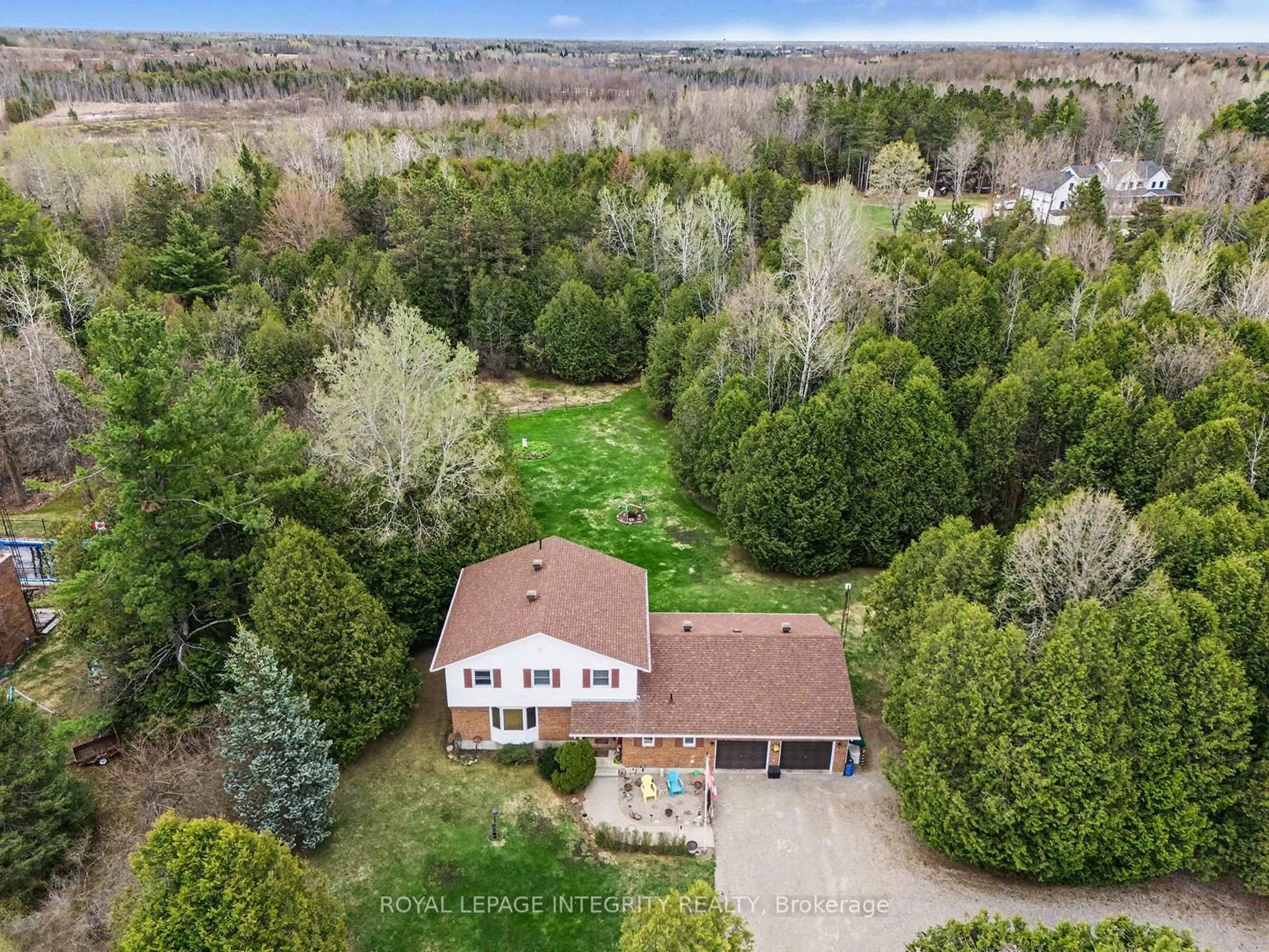A pic from outside/outdoor area/front of a property/back of a property/a pic from drone, forest/trees view for 307 Ferguson Tetlock Rd, Smiths Falls Ontario K7A 4S4