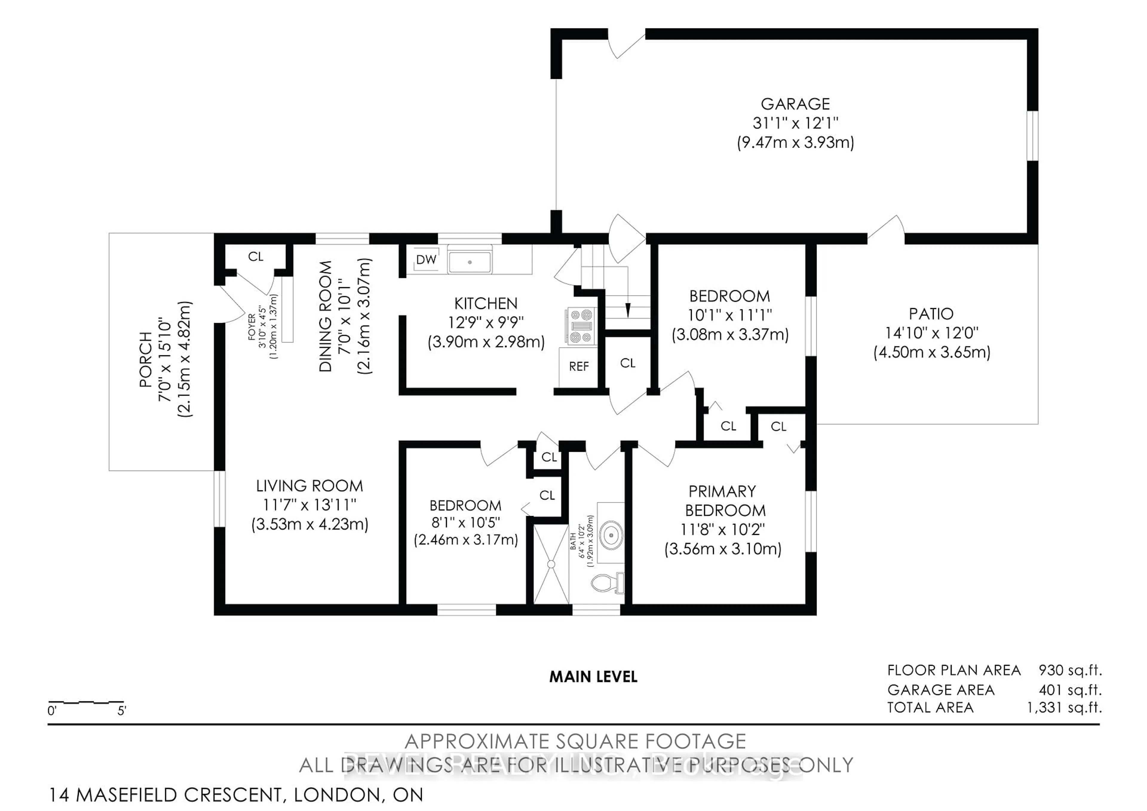 Floor plan for 14 Masefield Cres, London East Ontario N5V 1N1