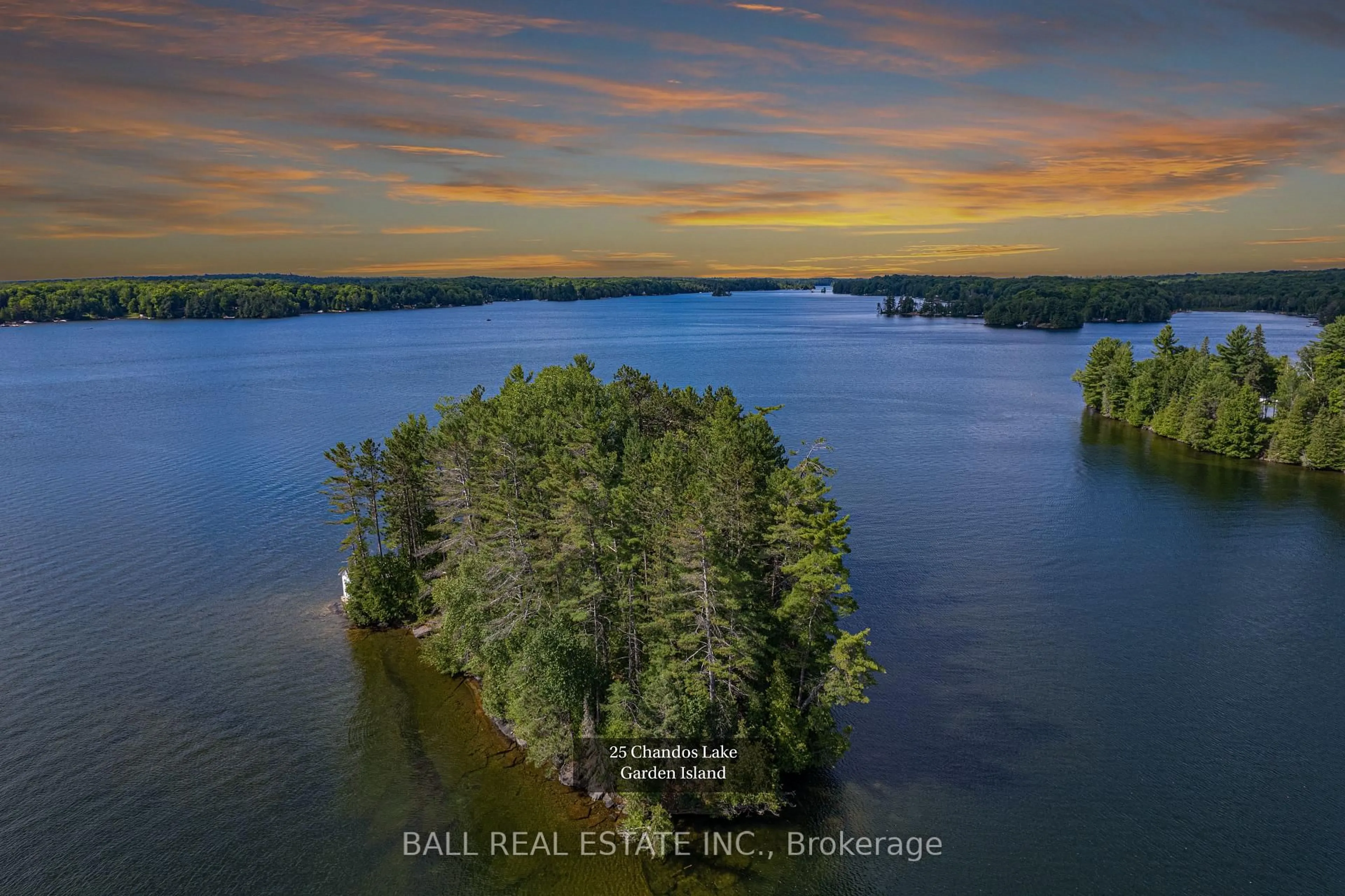 A pic from outside/outdoor area/front of a property/back of a property/a pic from drone, water/lake/river/ocean view for 25 Garden Island, North Kawartha Ontario K0L 1A0