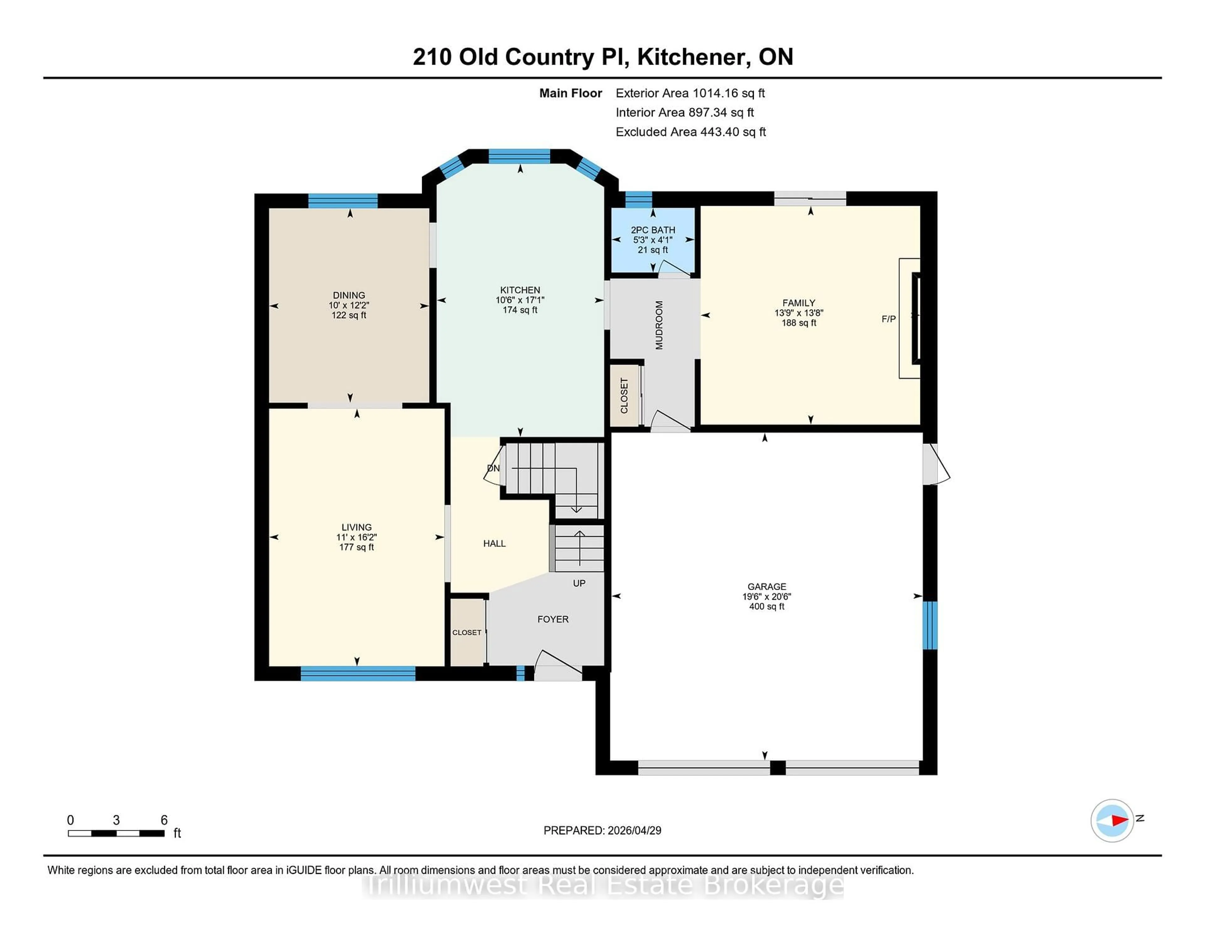 Floor plan for 210 Old Country Pl, Kitchener Ontario N2E 3A3