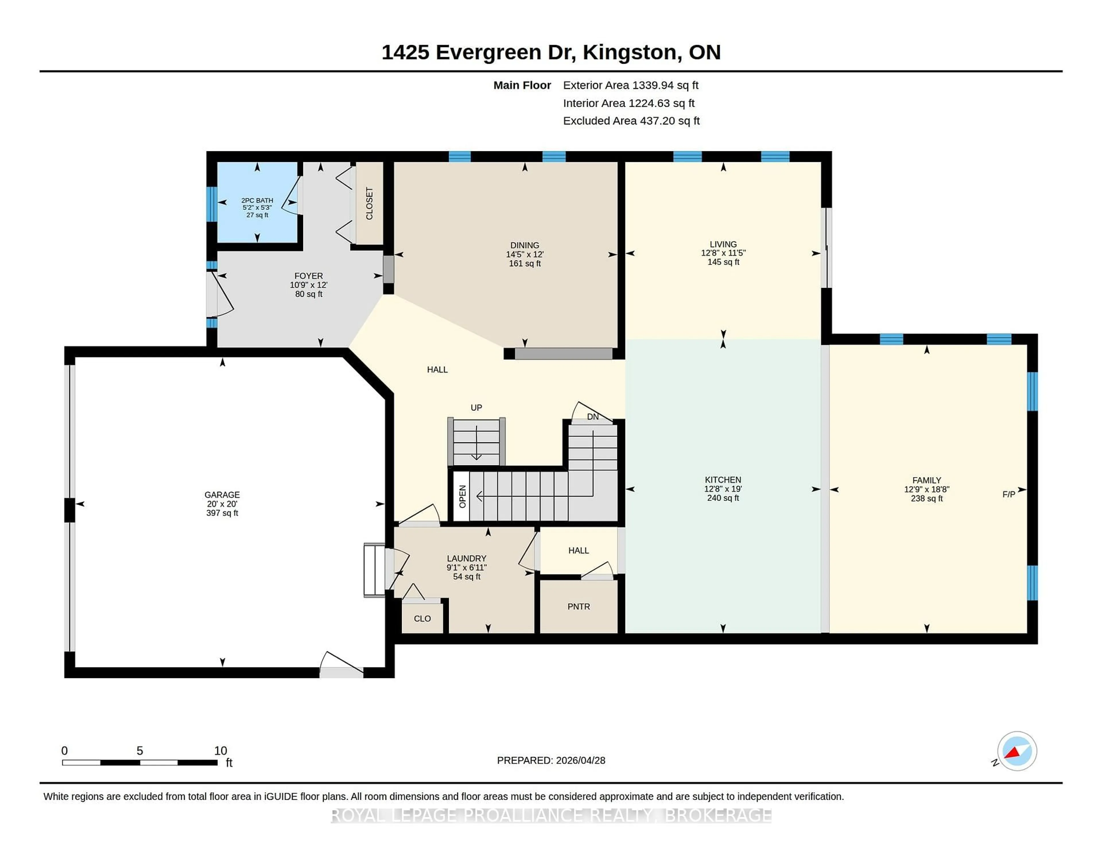 Floor plan for 1425 Evergreen Dr, Kingston Ontario K7P 0H5